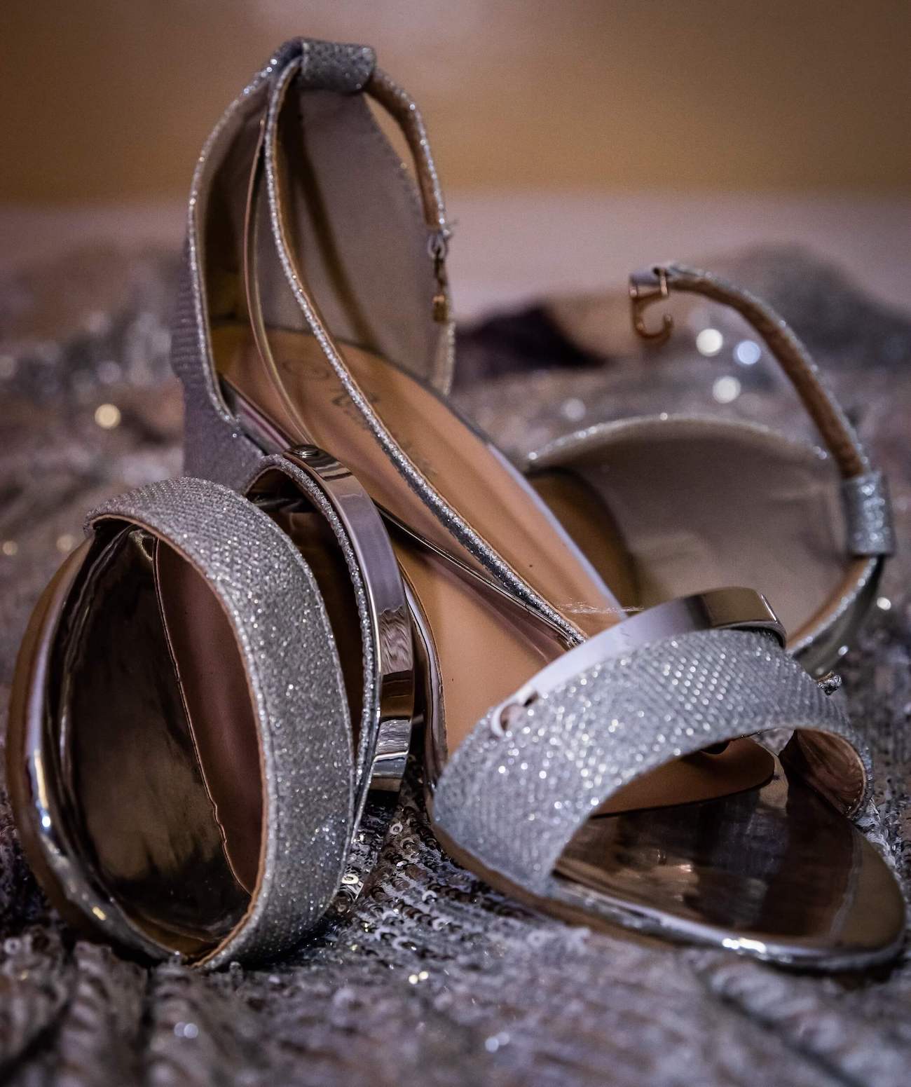 Classic silver heels are great for a Cinderella style ball gown