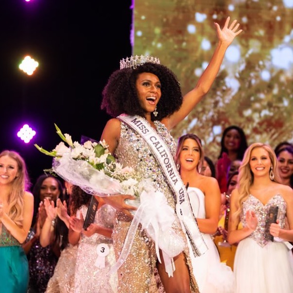 Sabrina Lewis's winning moment at Miss California USA 2021