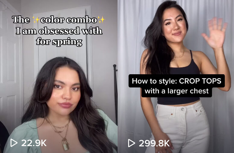 Plus size Tiktok influencers @inmyseams and @ labelswithlattes