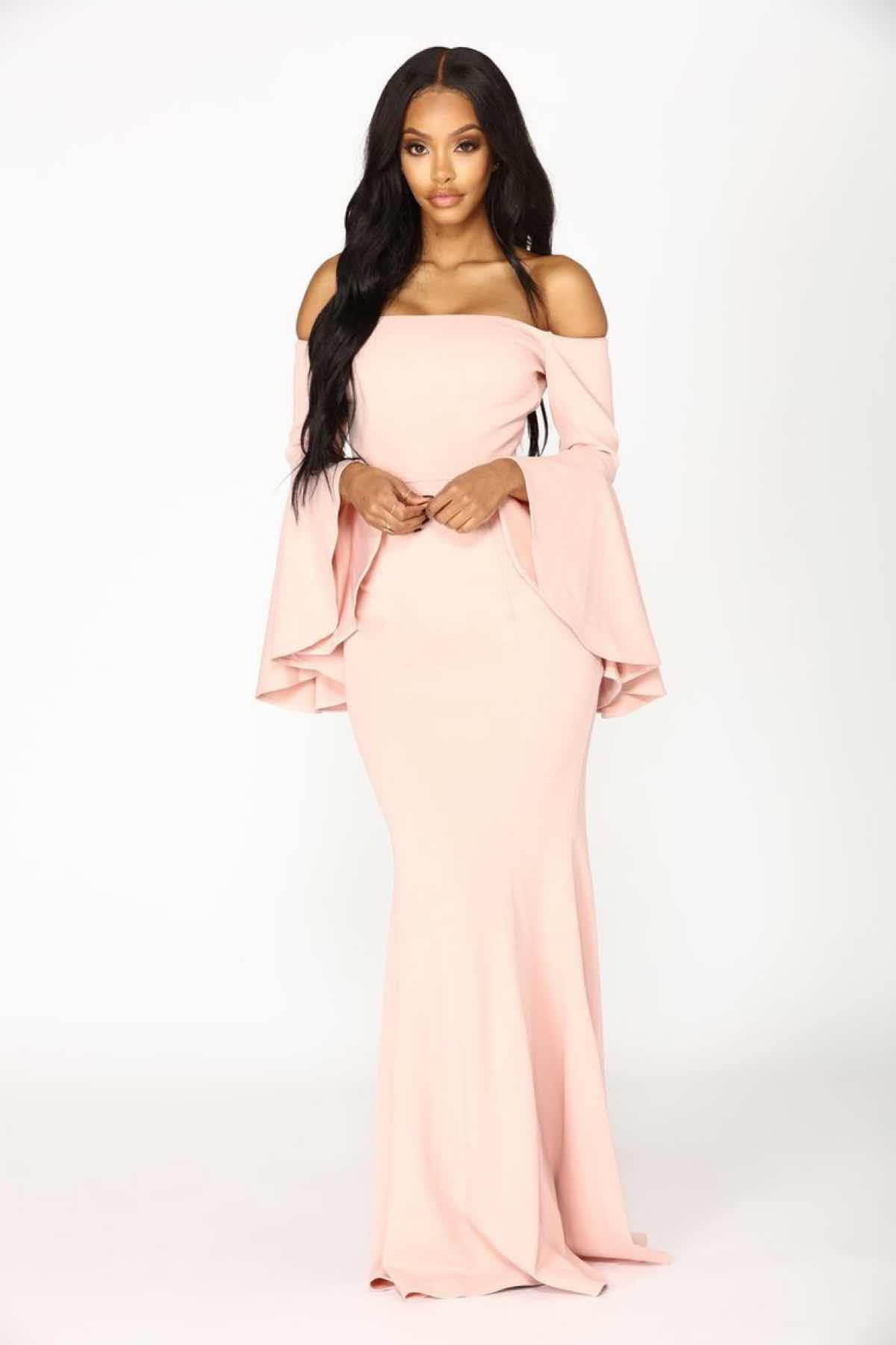 Fashion Nova Size 4 Pageant Off The Shoulder Pink Mermaid Dress on Queenly