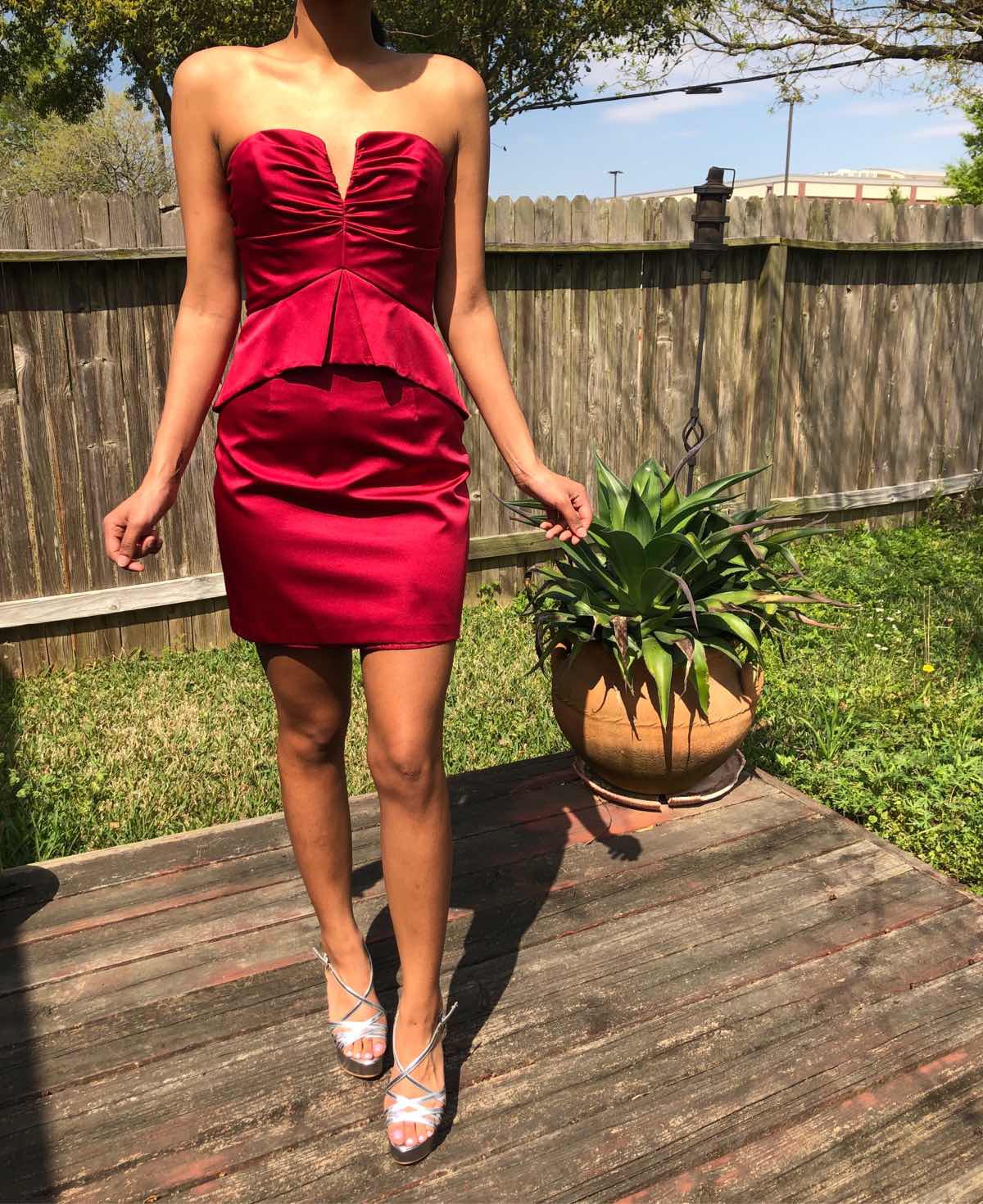 A•B•S Size 6 Homecoming Strapless Red Cocktail Dress on Queenly