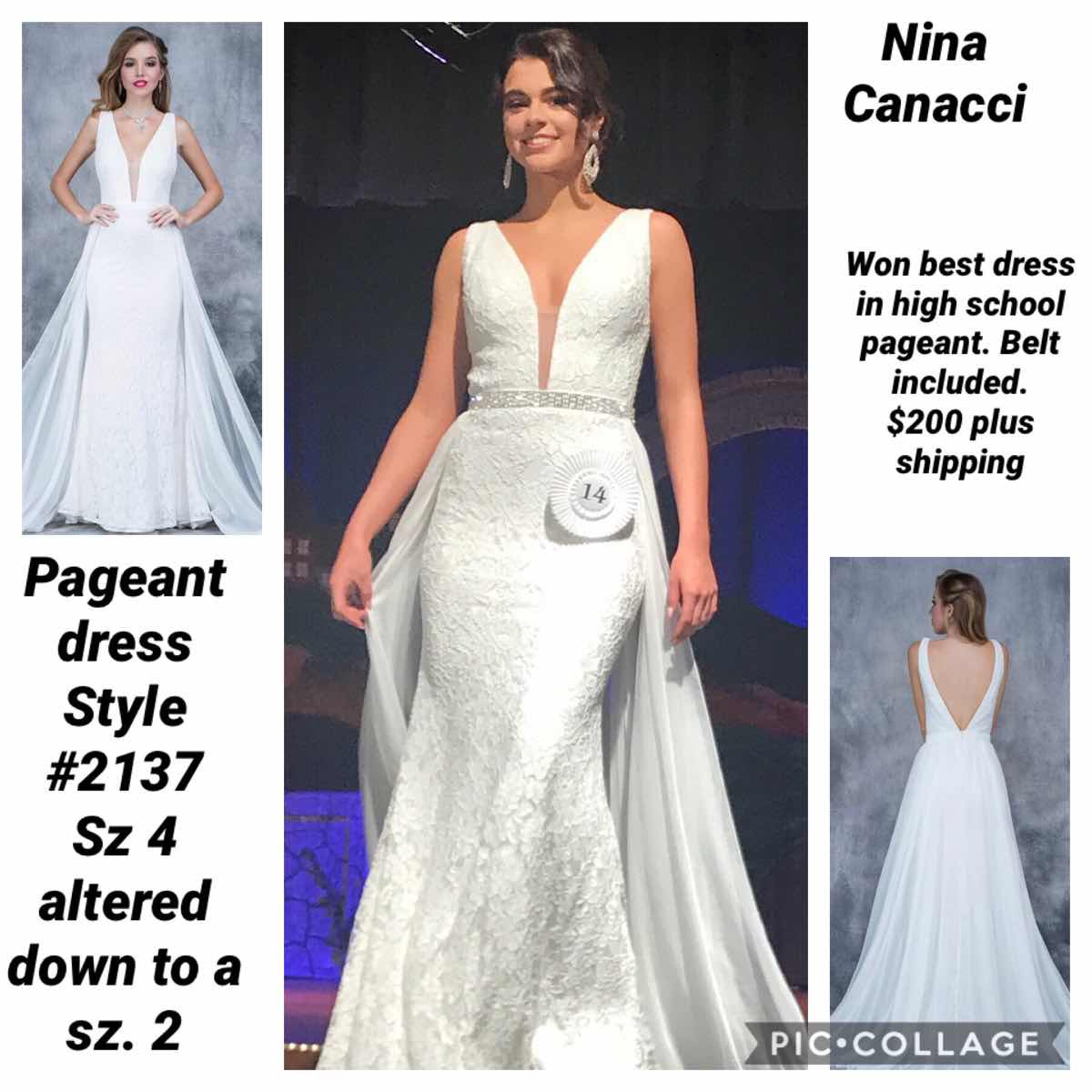 Nina Canacci Size 2 Prom Plunge Lace White Floor Length Maxi on Queenly