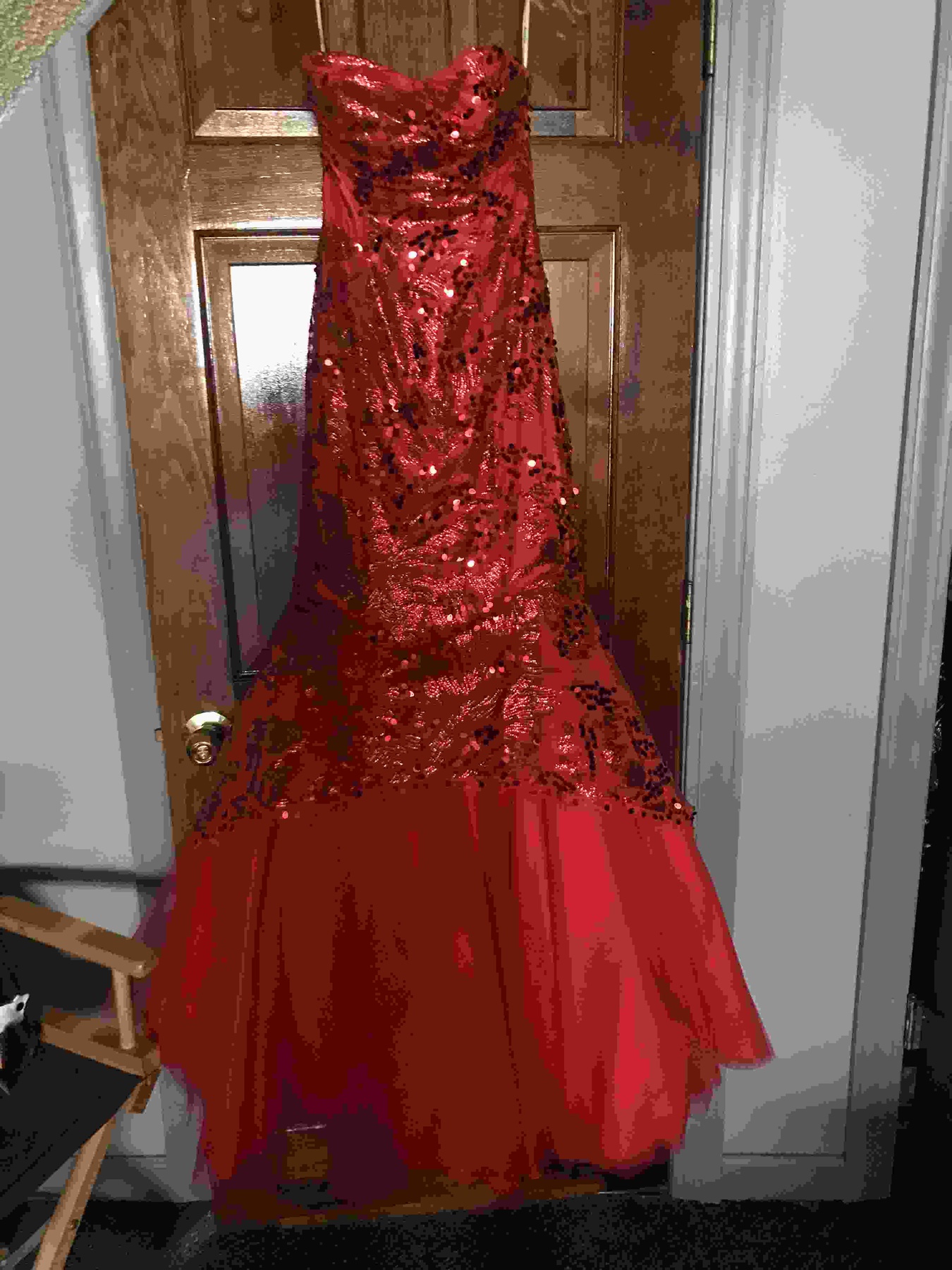 Size 2 Prom Strapless Red Mermaid Dress on Queenly