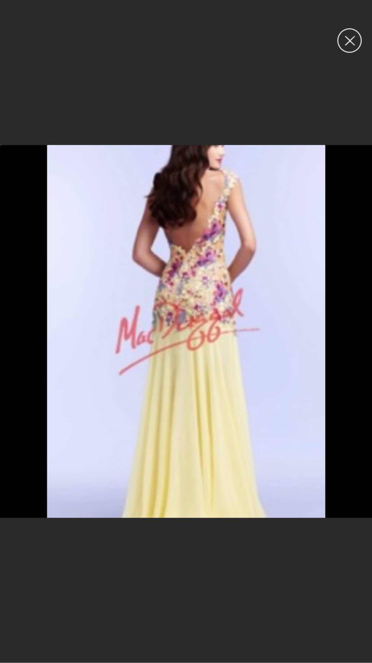 Mac Duggal Yellow Size 8 Beaded Prom A-line Dress on Queenly