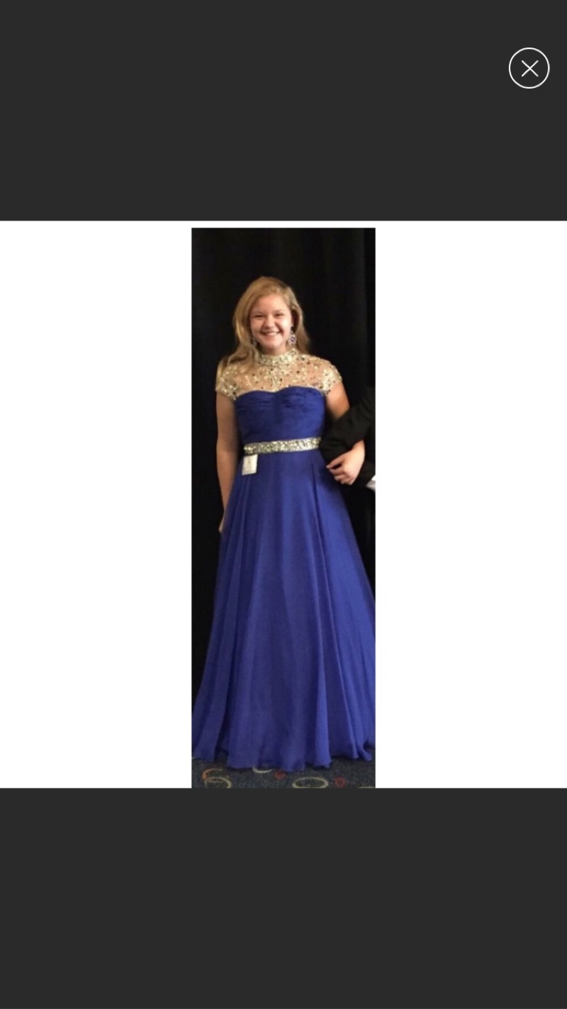 Sherri Hill Blue Size 0 Jewelled Prom Sequin A-line Dress on Queenly
