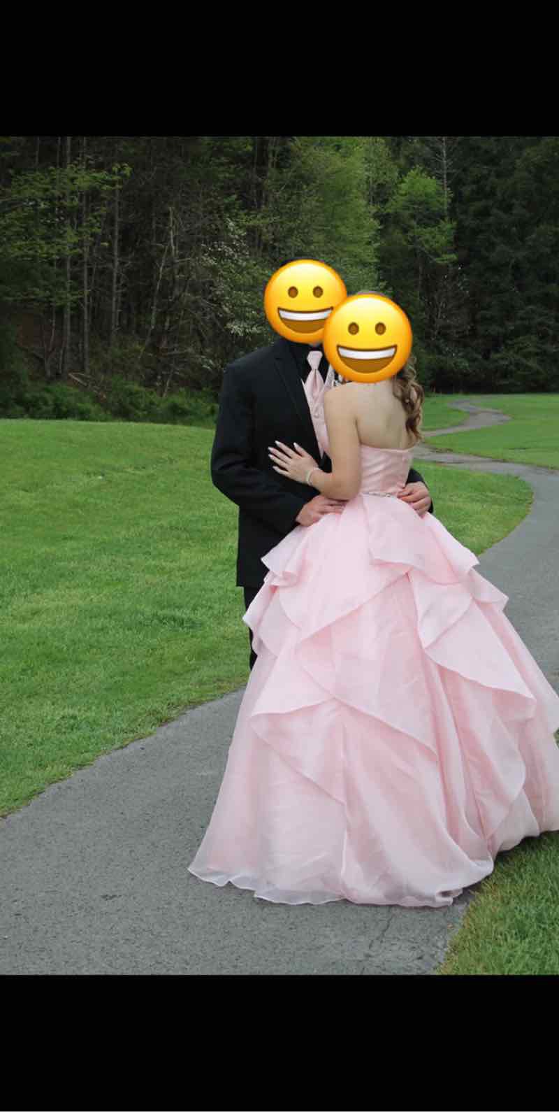 Size 4 Strapless Light Pink Ball Gown on Queenly