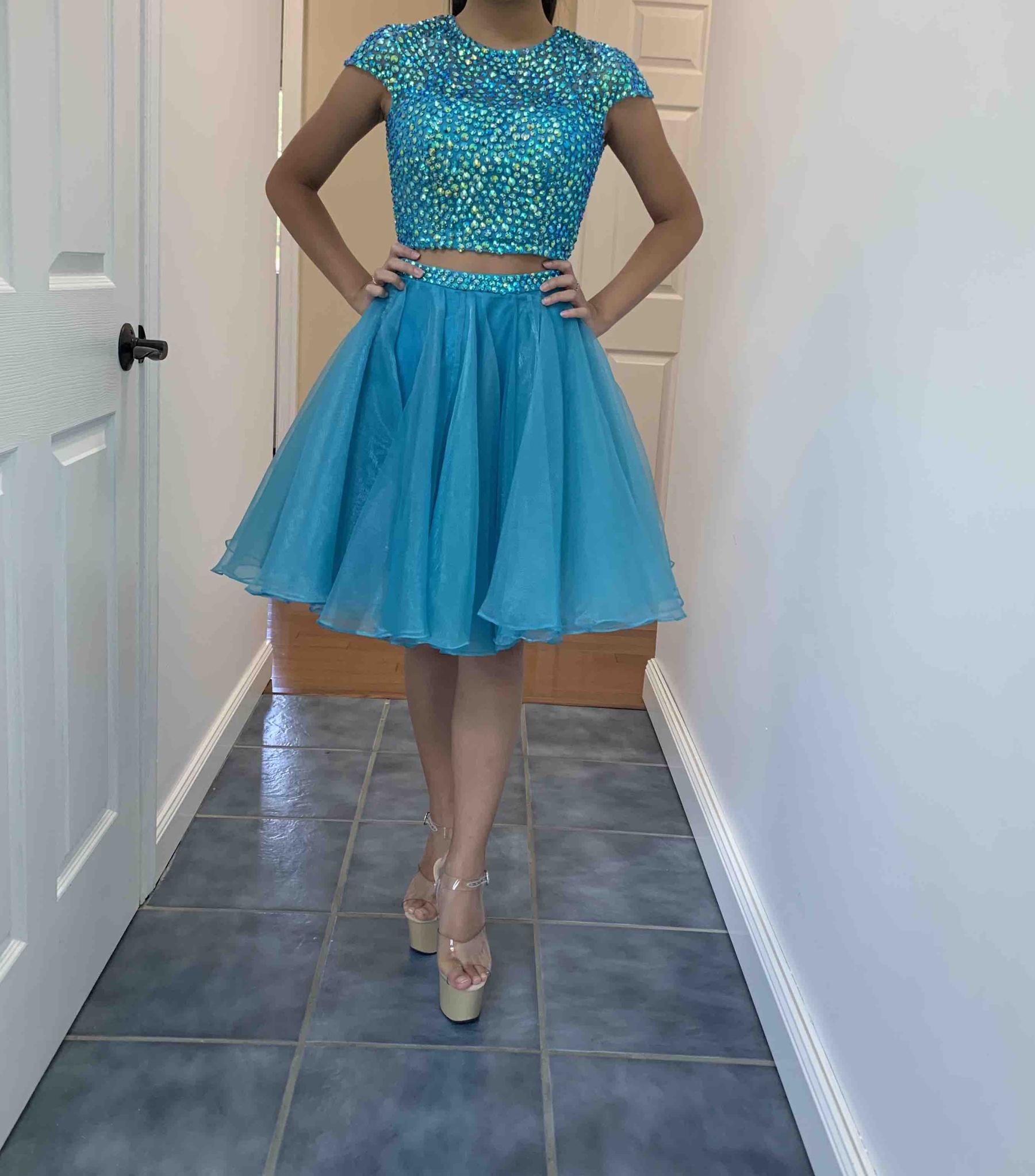 Sherri Hill Size 00 Homecoming Blue Cocktail Dress on Queenly