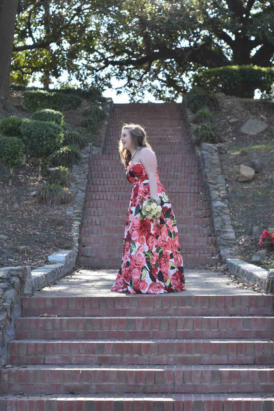 Blokdie Plus Size 16 Prom Floral Red Ball Gown on Queenly