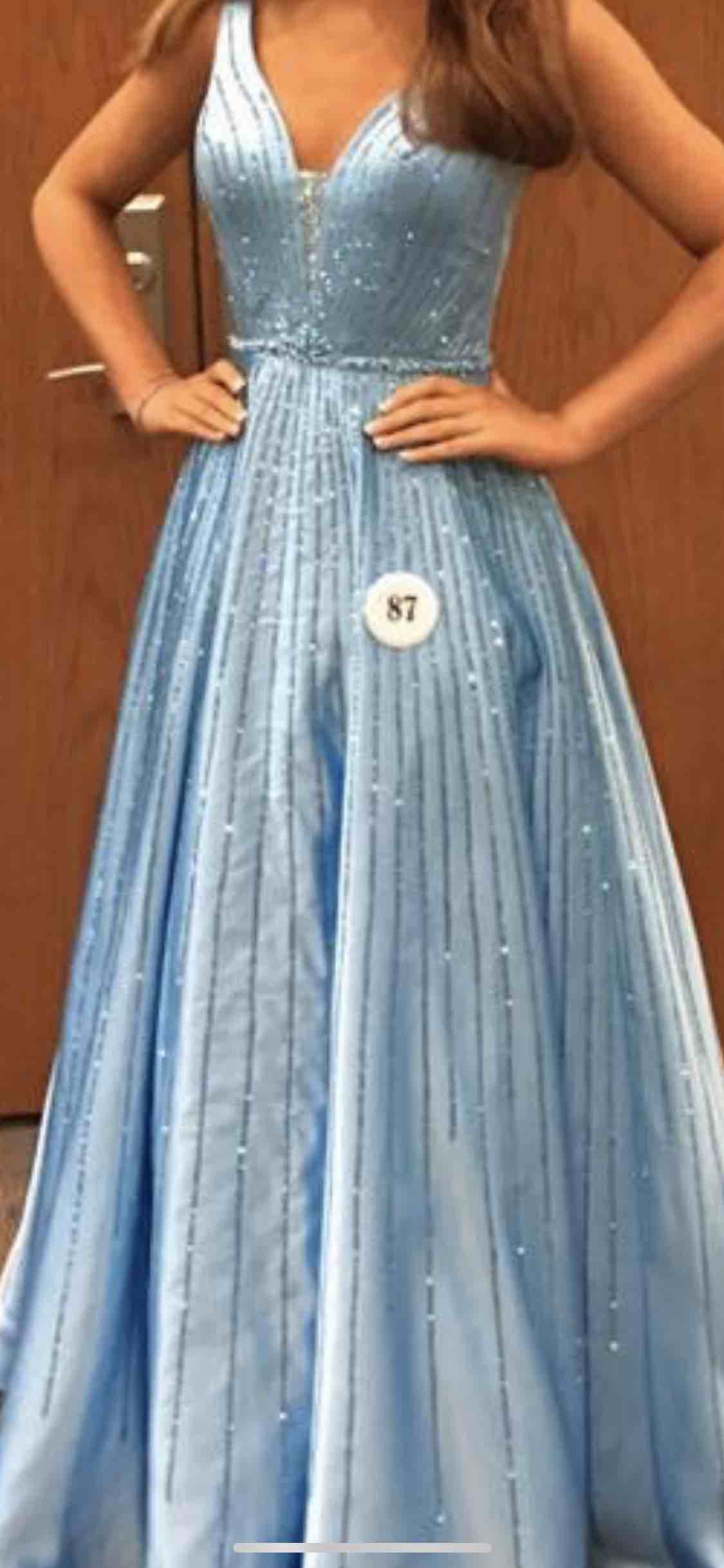 Sherri Hill Size 0 Blue Ball Gown on Queenly