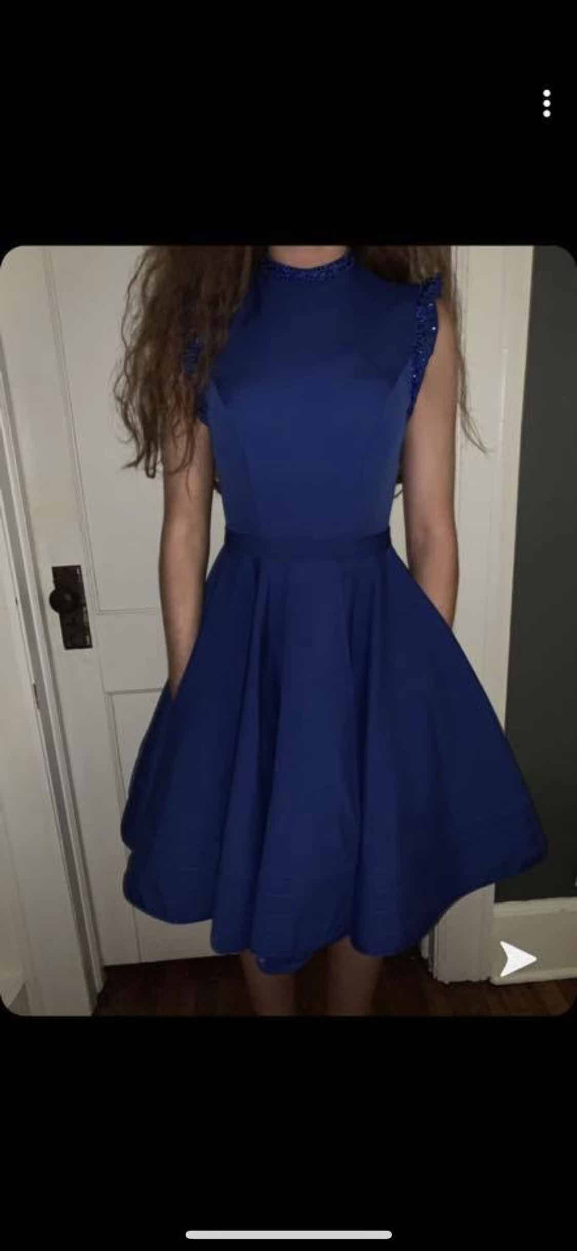 Mac Duggal Size 0 Blue Cocktail Dress on Queenly