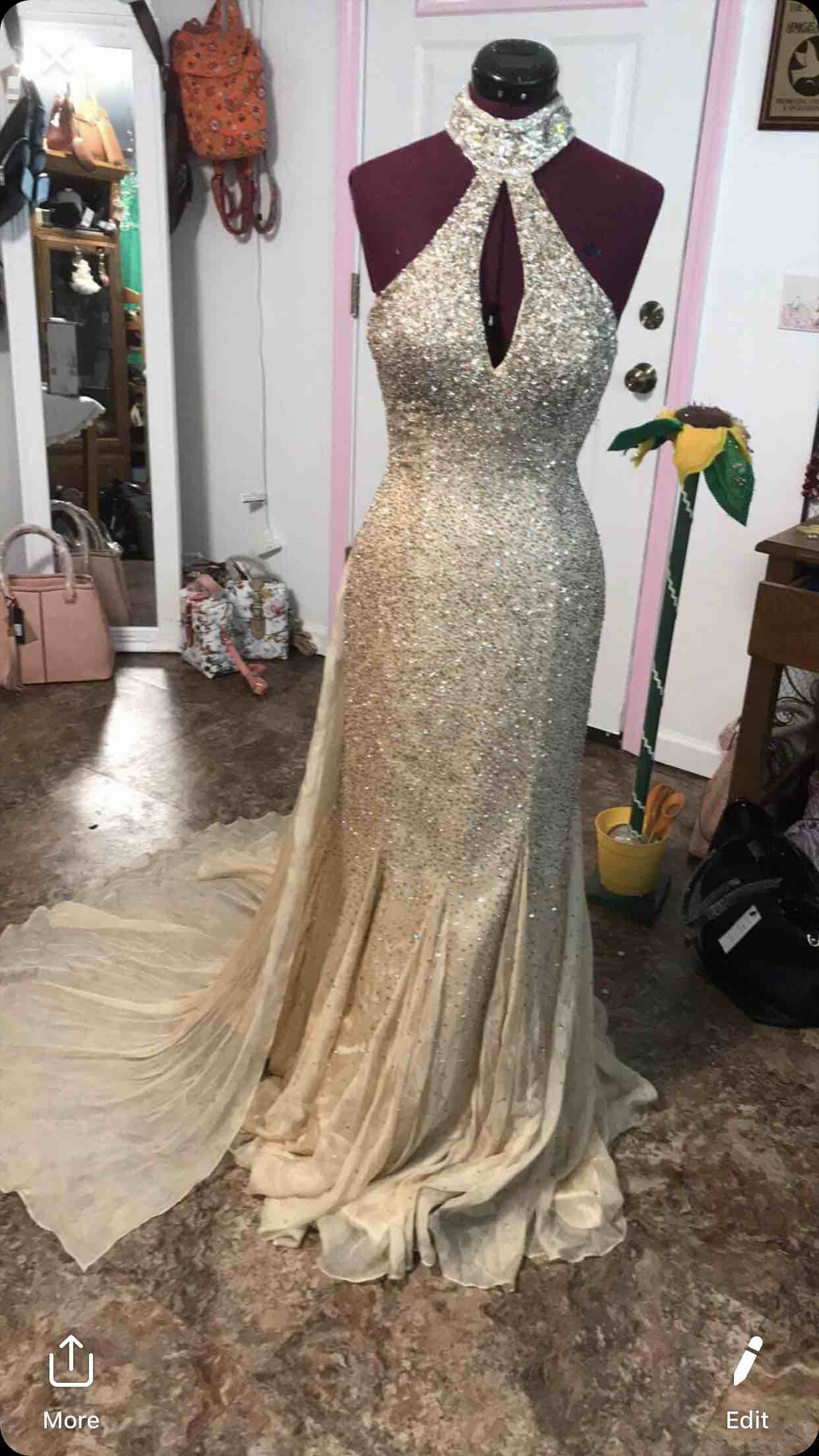 Johnathan Kayne Size 8 Gold Mermaid Dress on Queenly