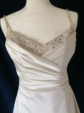 Maggie Sottero Size 10 Wedding Satin White A-line Dress on Queenly