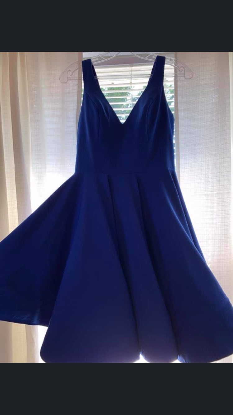 Size 8 Pageant Interview Blue Cocktail Dress on Queenly