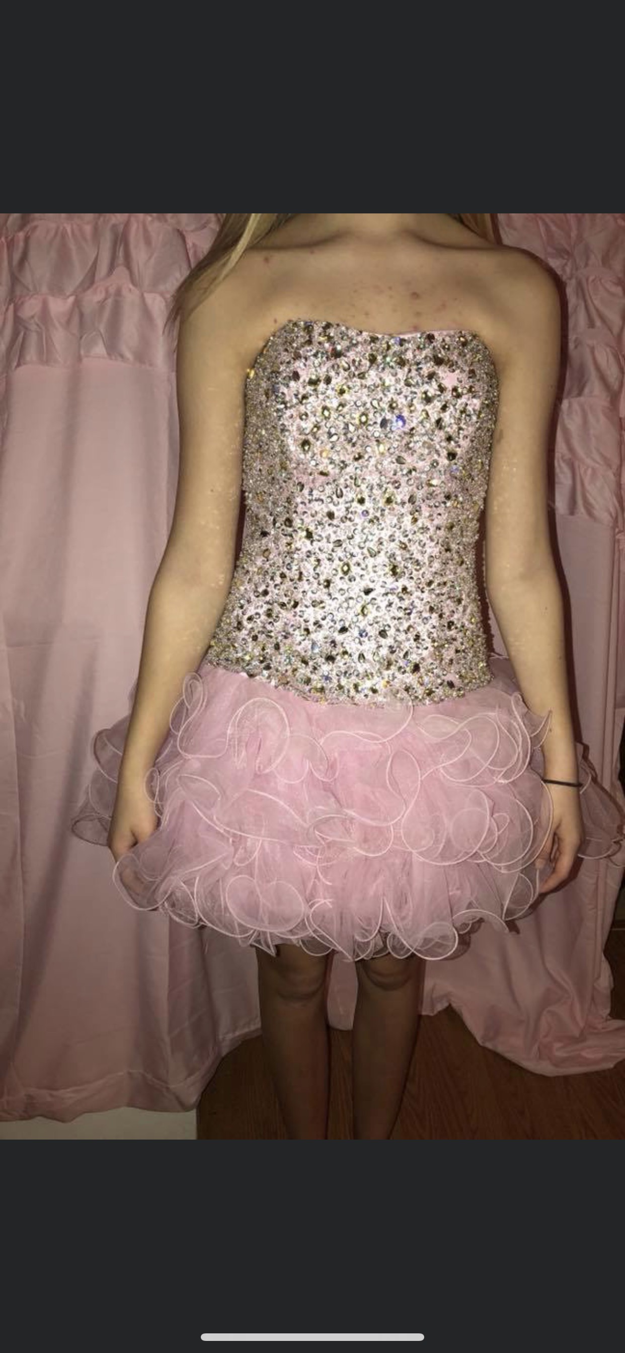 Sherri Hill Size 4 Homecoming Strapless Sequined Pink Cocktail Dress on Queenly
