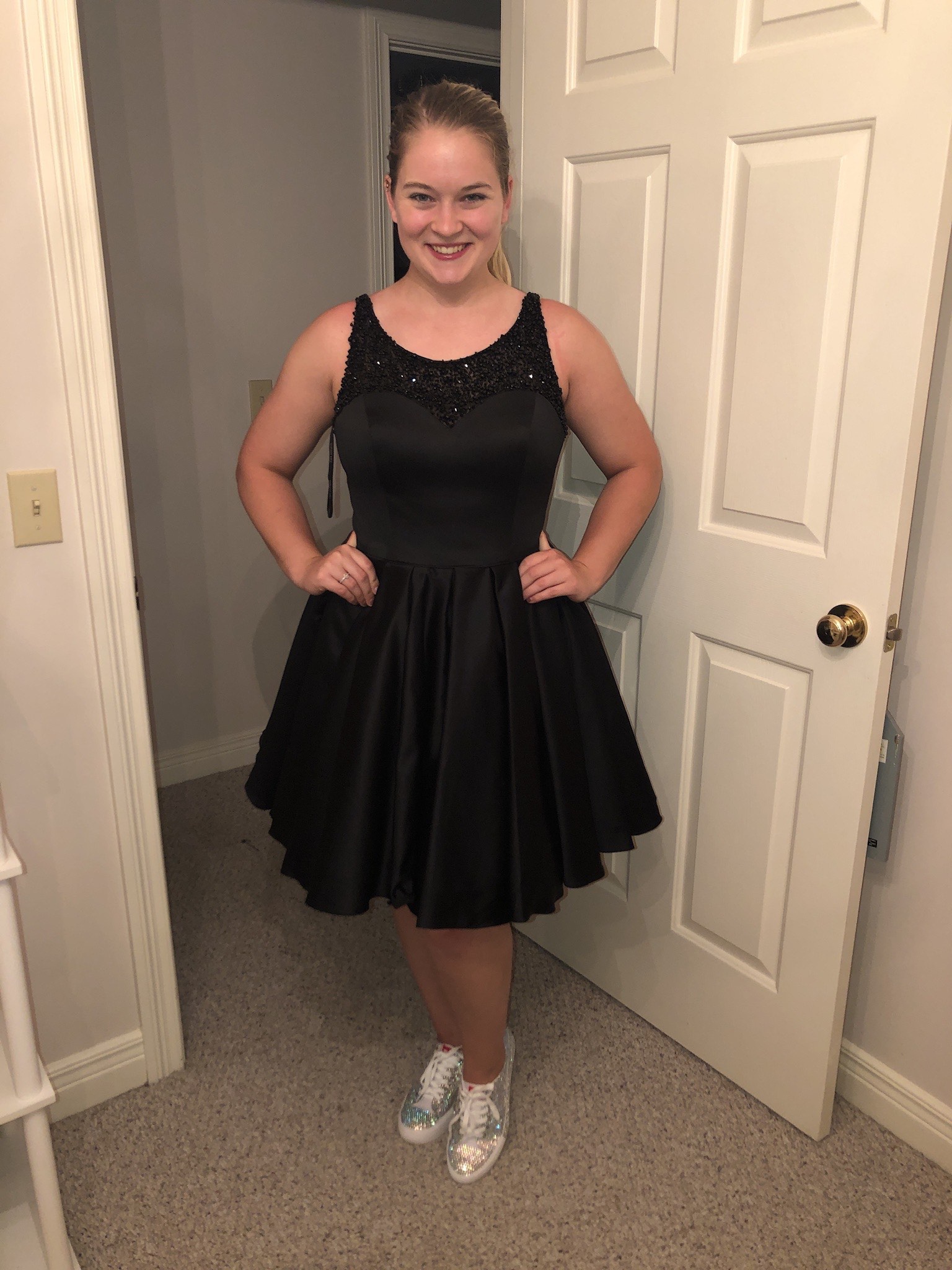 Sherri Hill Size 12 Homecoming Black Cocktail Dress on Queenly