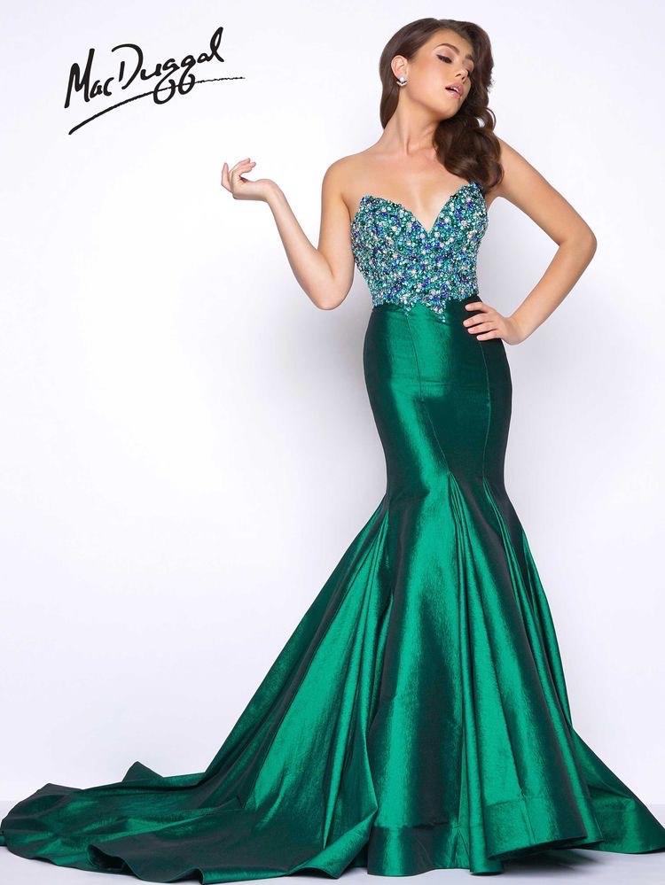 Mac Duggal Plus Size 16 Prom Halter Satin Navy Green Mermaid Dress on Queenly