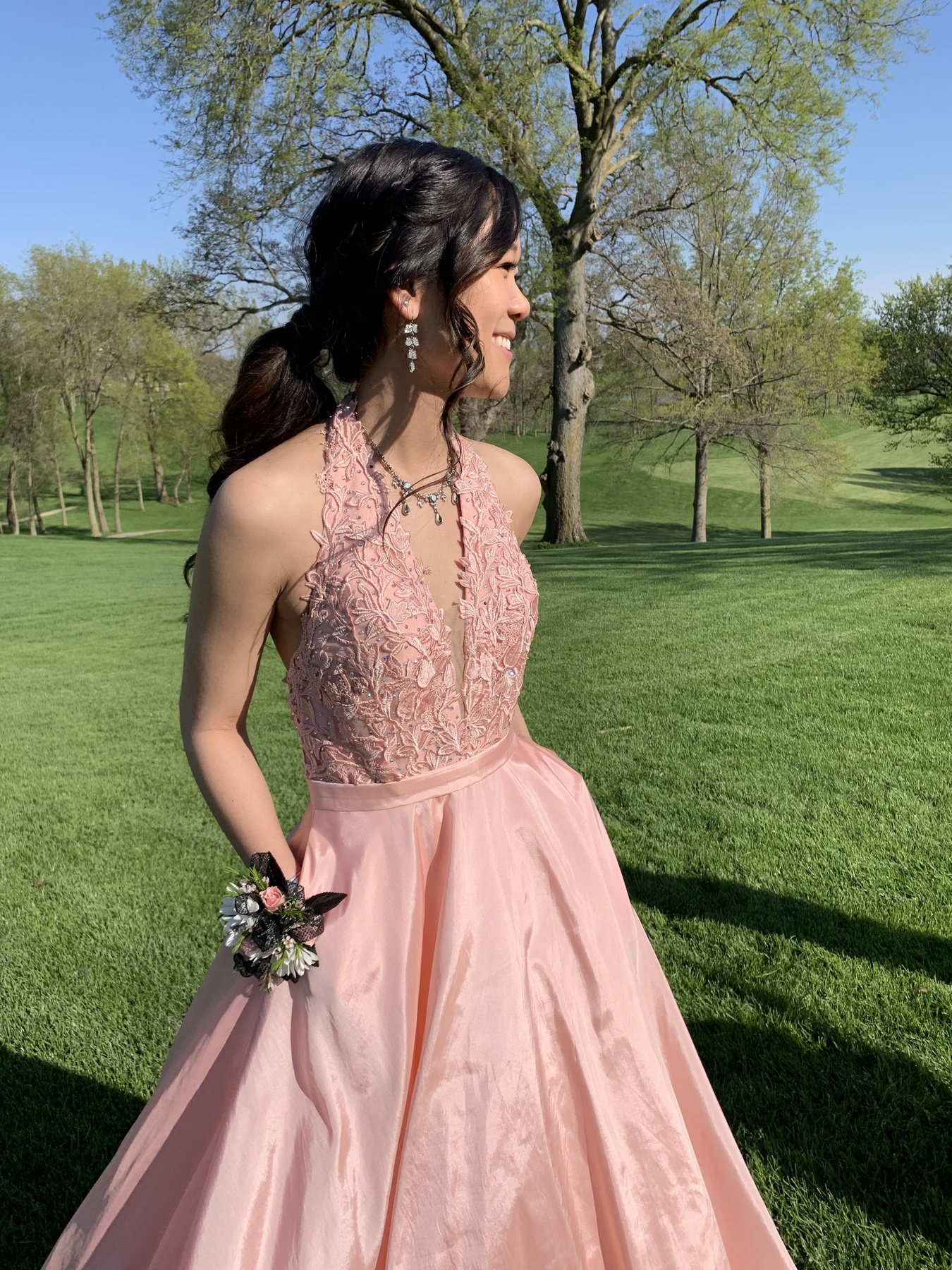 Sherri Hill Size 2 Prom Halter Pink Ball Gown on Queenly