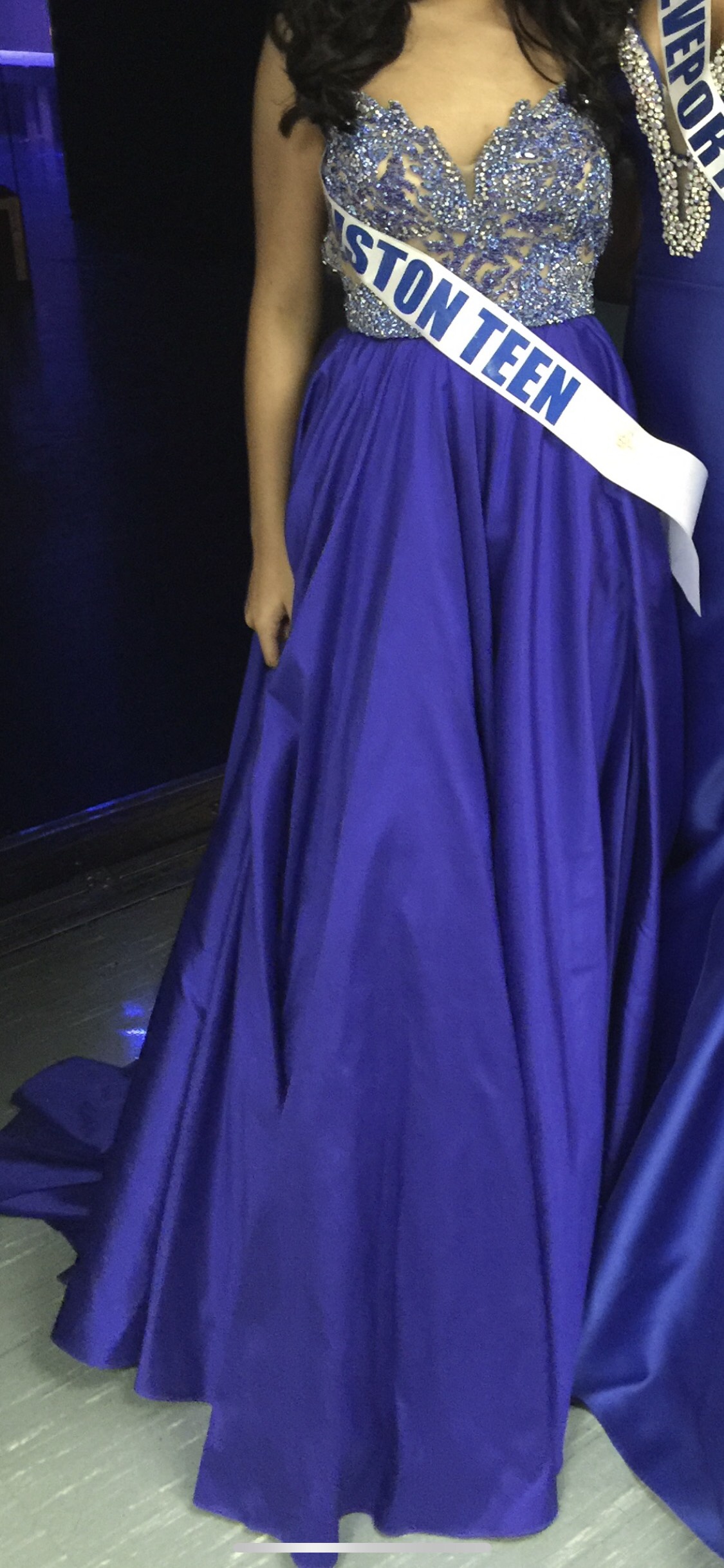 Sherri Hill Size 0 Prom Strapless Sequined Royal Blue Ball Gown on Queenly