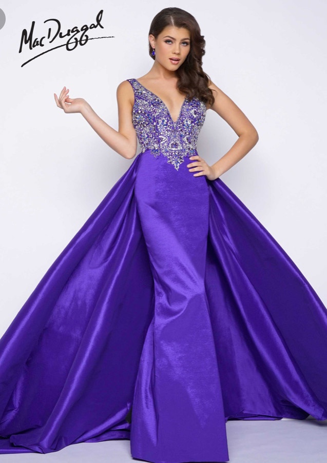 Mac Duggal Size 14 Pageant Purple Mermaid Dress on Queenly