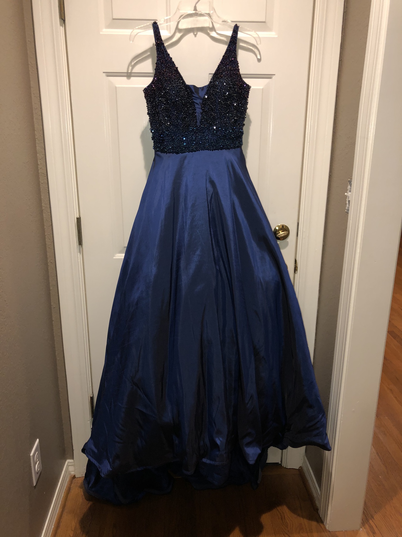 Sherri Hill Size 4 Satin Multicolor Dress With Train on Queenly