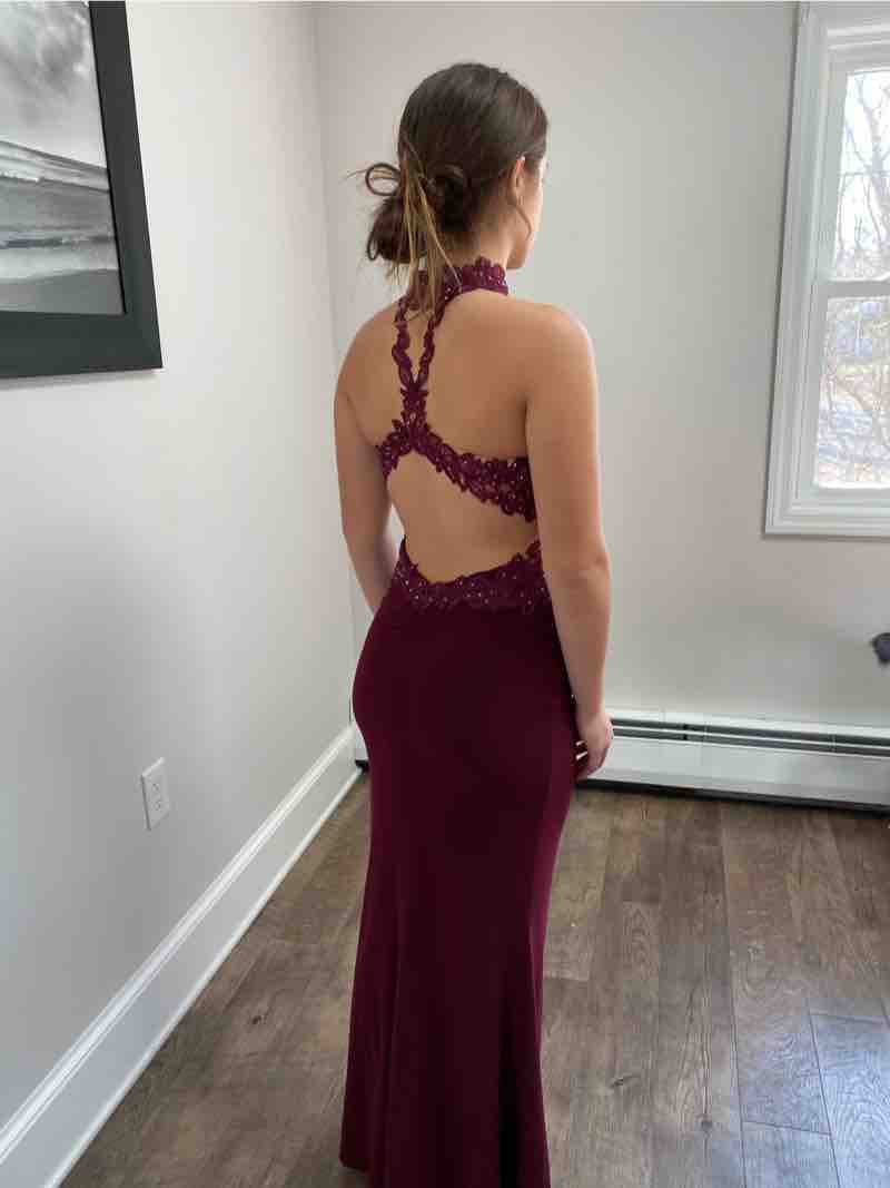 Faviana Size 6 Prom Burgundy Red Floor Length Maxi on Queenly