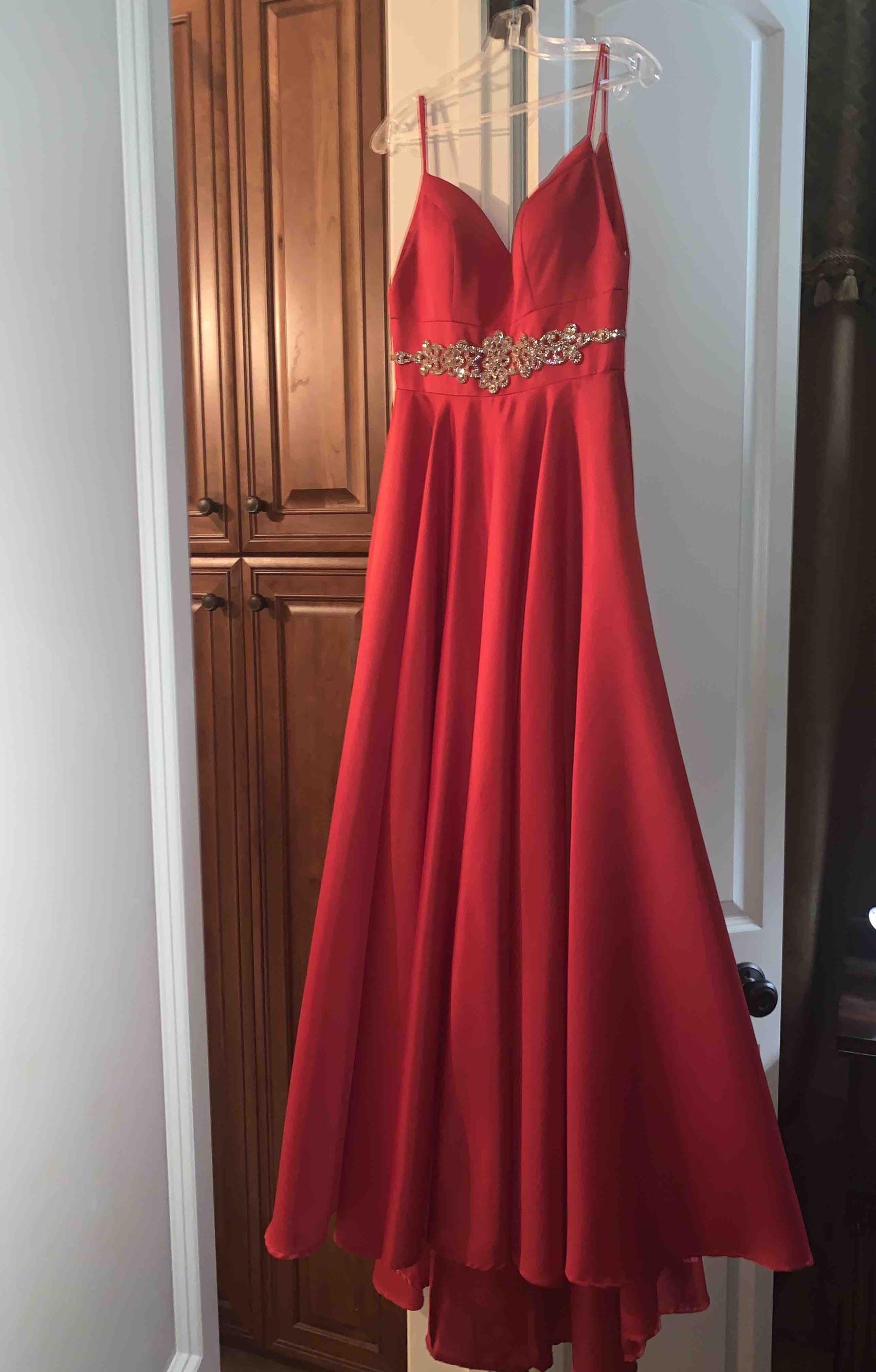 Angela and Alison Size 2 Prom Sequined Red Ball Gown on Queenly