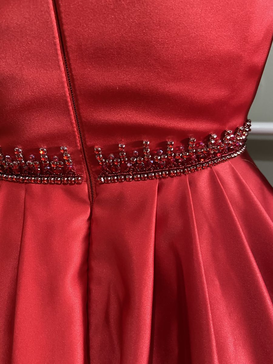 Size 2 Prom Sequined Red Ball Gown