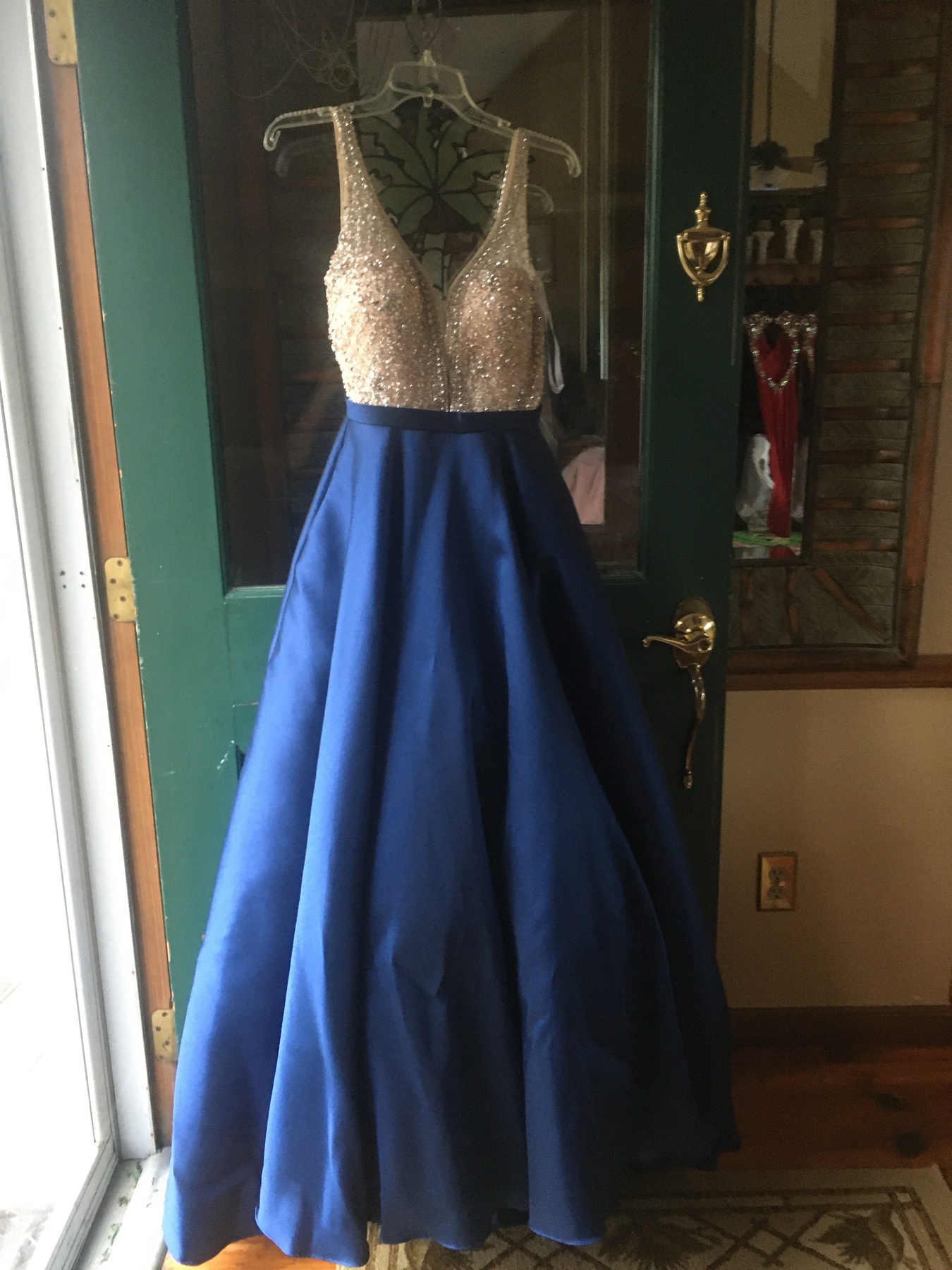 Sparkle Prom Size 2 Prom Navy Blue Dress With Train on Queenly