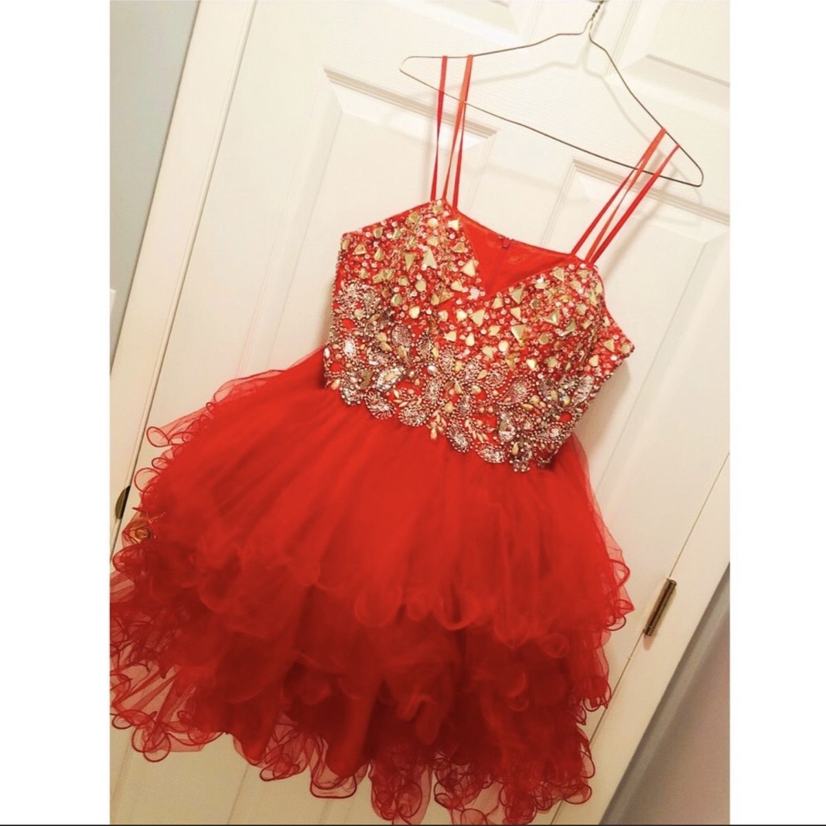 Johnny Marie Plus Size 20 Homecoming Sequined Red Cocktail Dress on Queenly