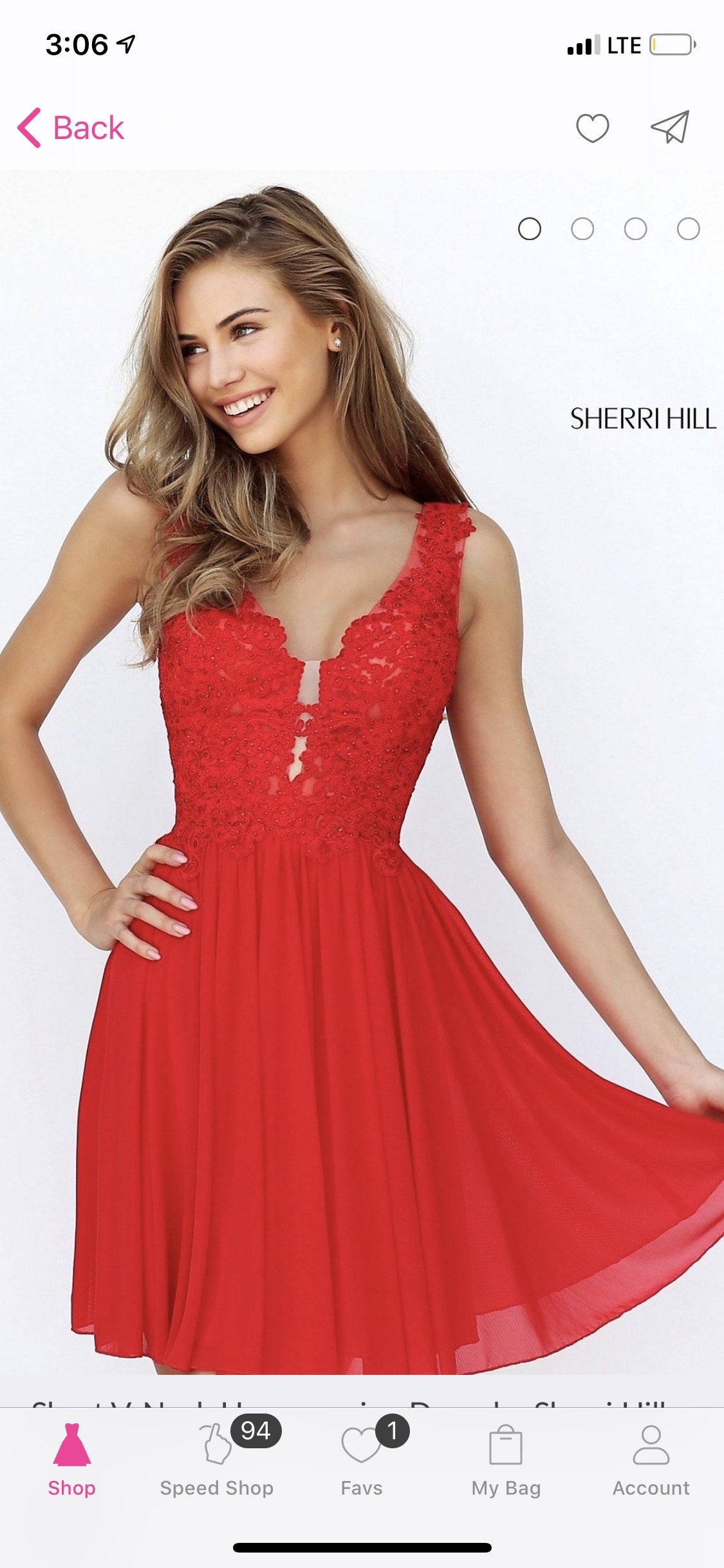 Sherri Hill Size 6 Sequined Red A-line Dress on Queenly