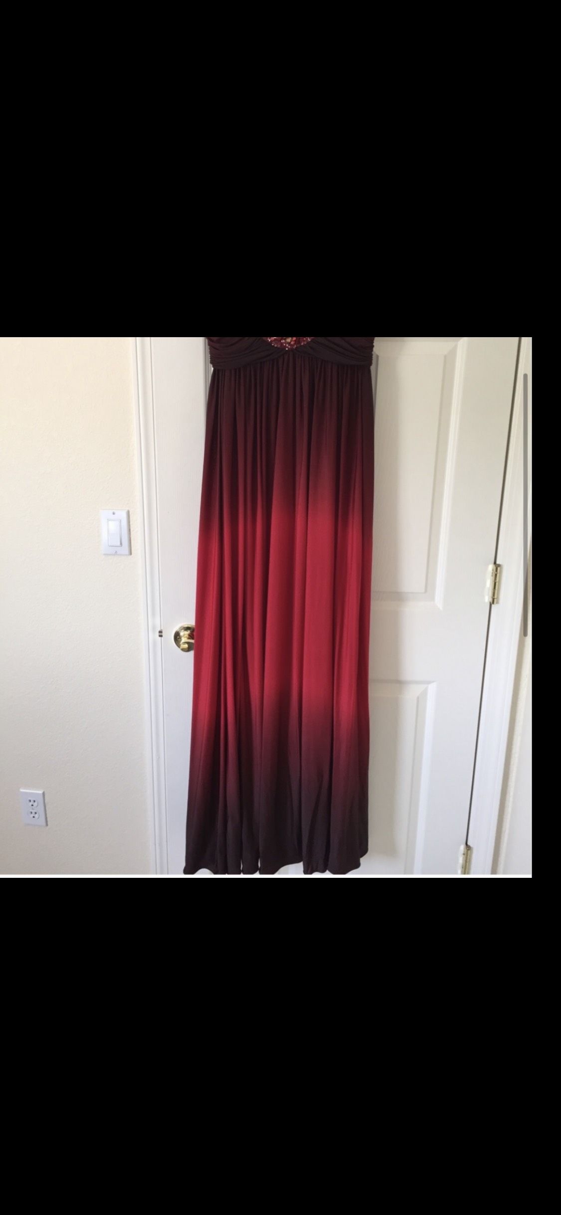 Jovani Size 8 Prom Sequined Burgundy Red Floor Length Maxi on Queenly