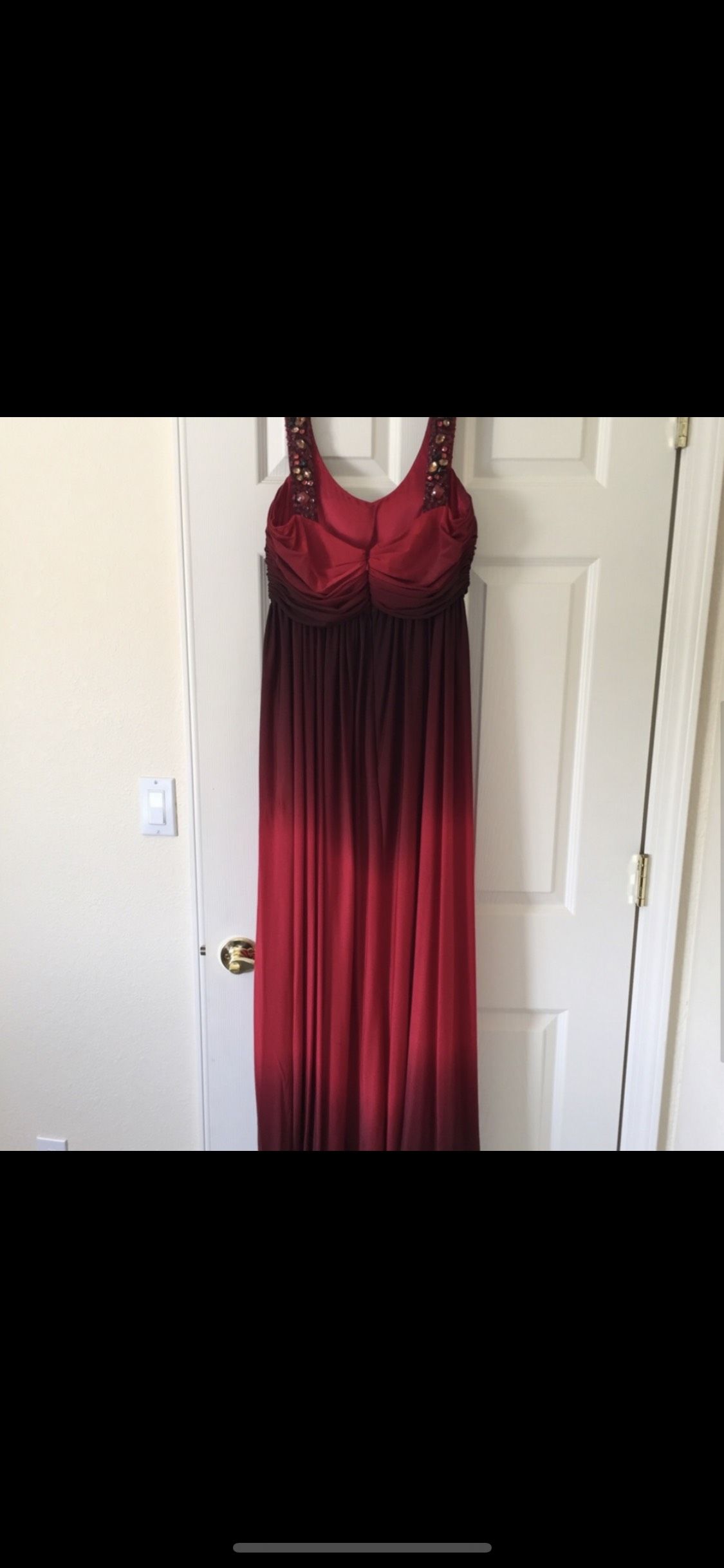 Jovani Size 8 Prom Sequined Burgundy Red Floor Length Maxi on Queenly