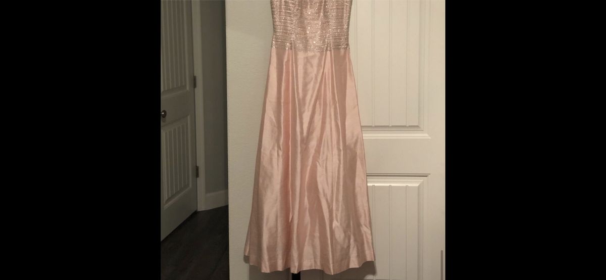 Size 8 Prom Satin Light Pink Ball Gown on Queenly