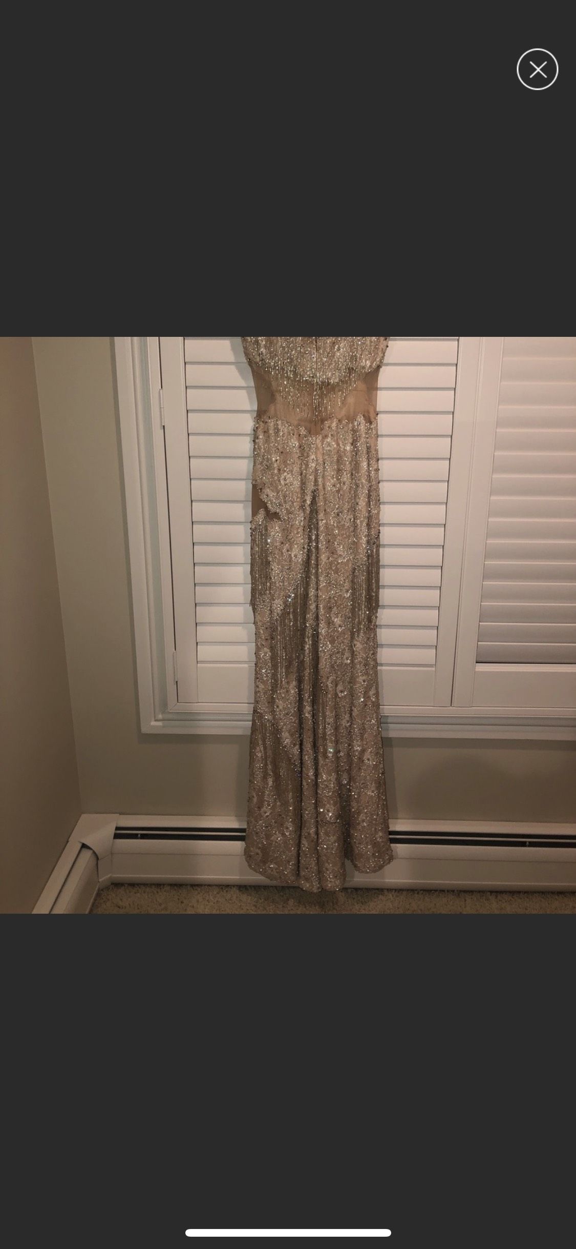 Jovani Size 4 Prom Sequined Nude Floor Length Maxi on Queenly