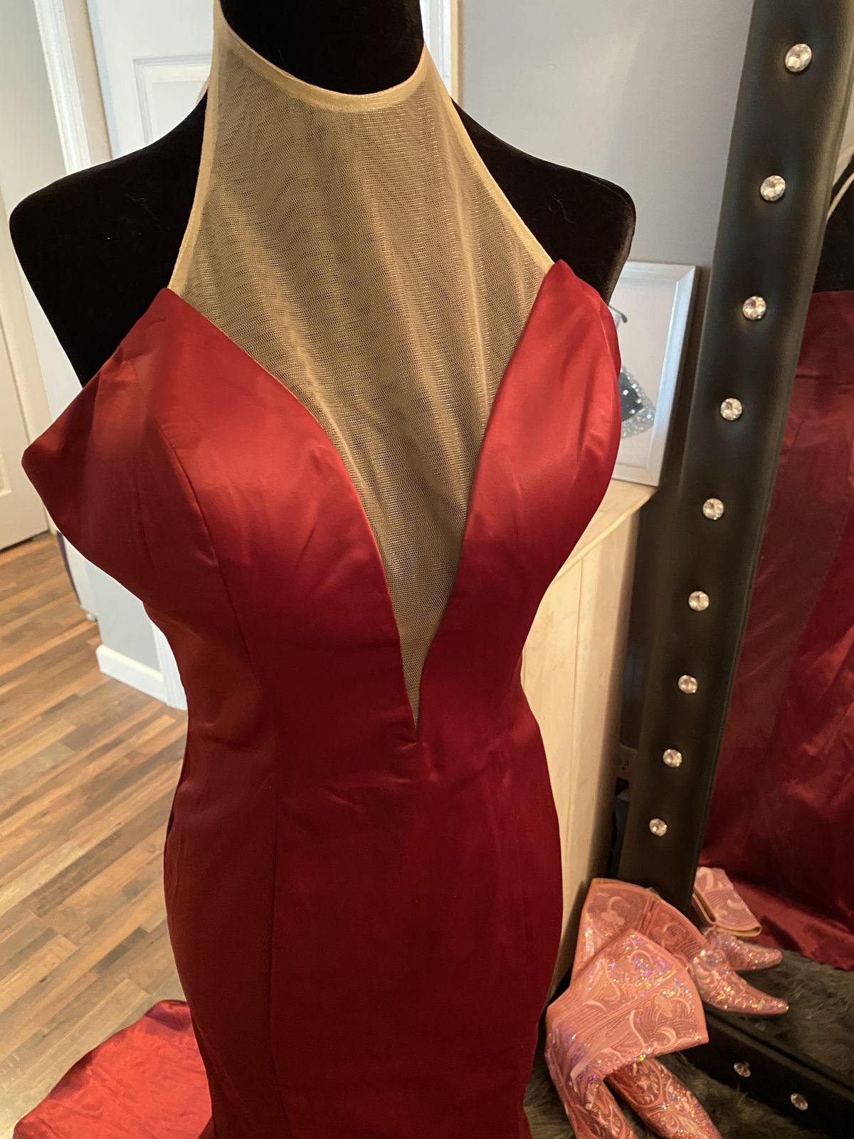 Size 2 Prom Burgundy Red Mermaid Dress on Queenly