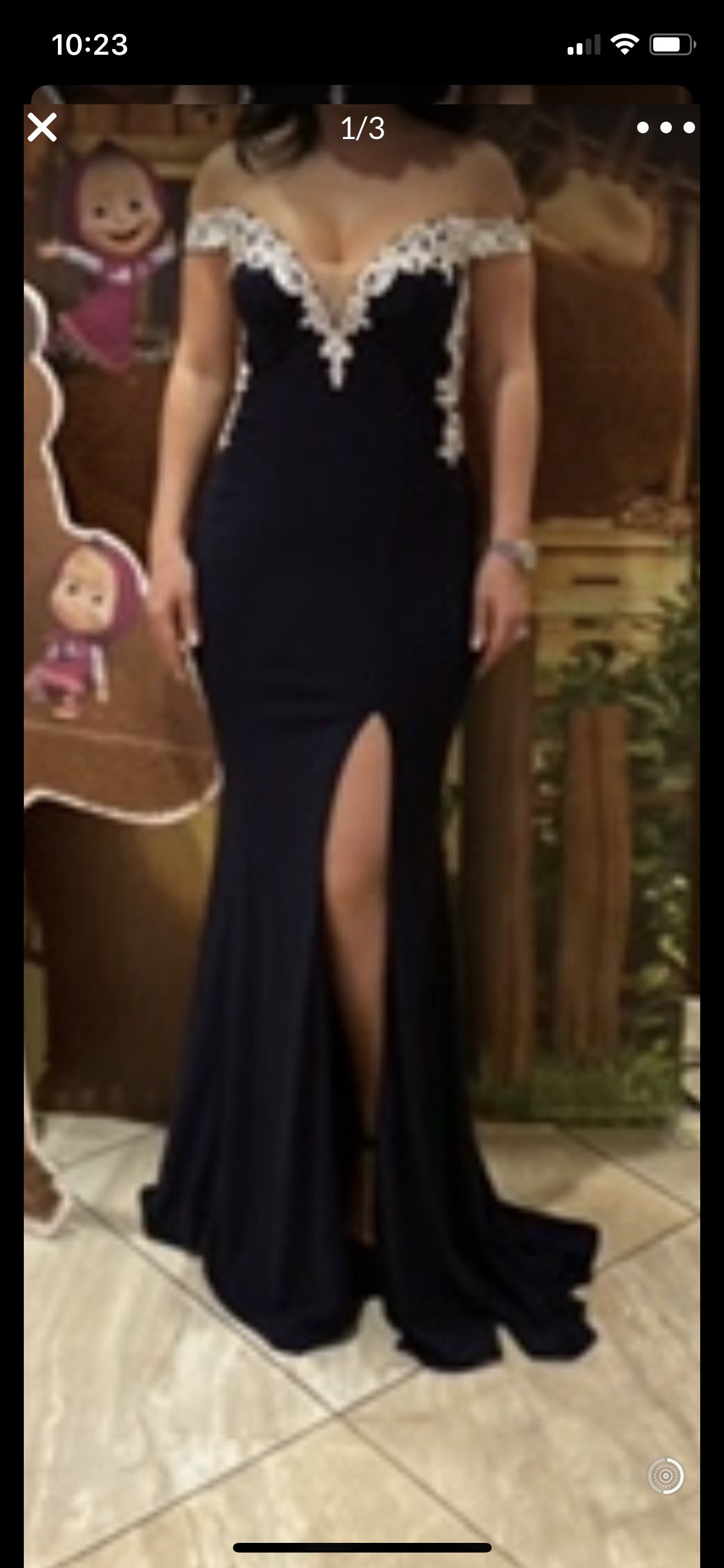 Size 4 Prom Off The Shoulder Blue Dress With Train on Queenly