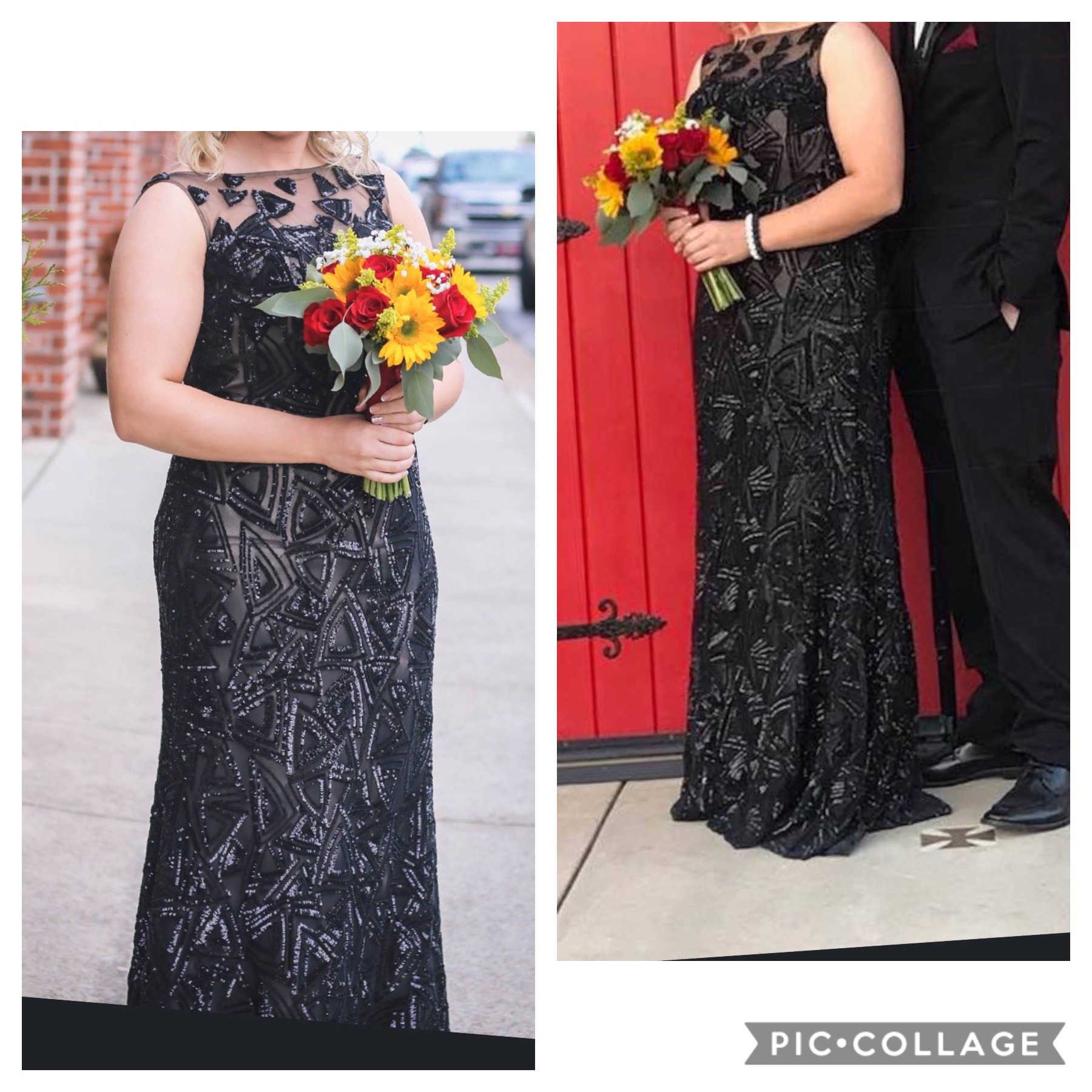 Jovani Size 12 Prom Sheer Black Floor Length Maxi on Queenly