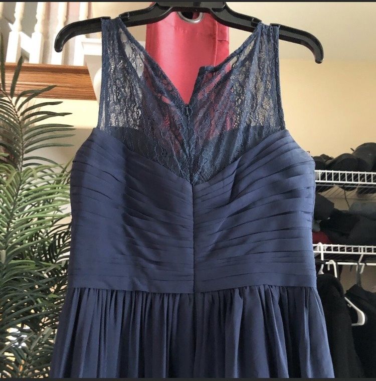 Camille La Vie Size 8 Prom Navy Blue A-line Dress on Queenly