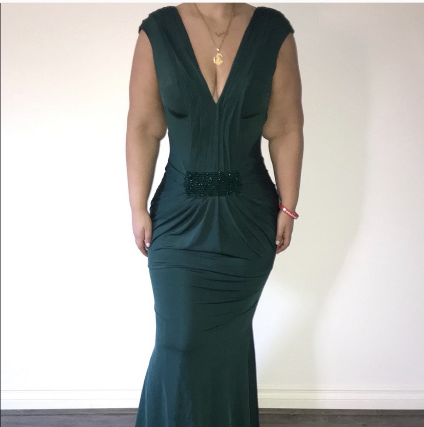 Tarik Ediz Size 6 Green A-line Dress on Queenly