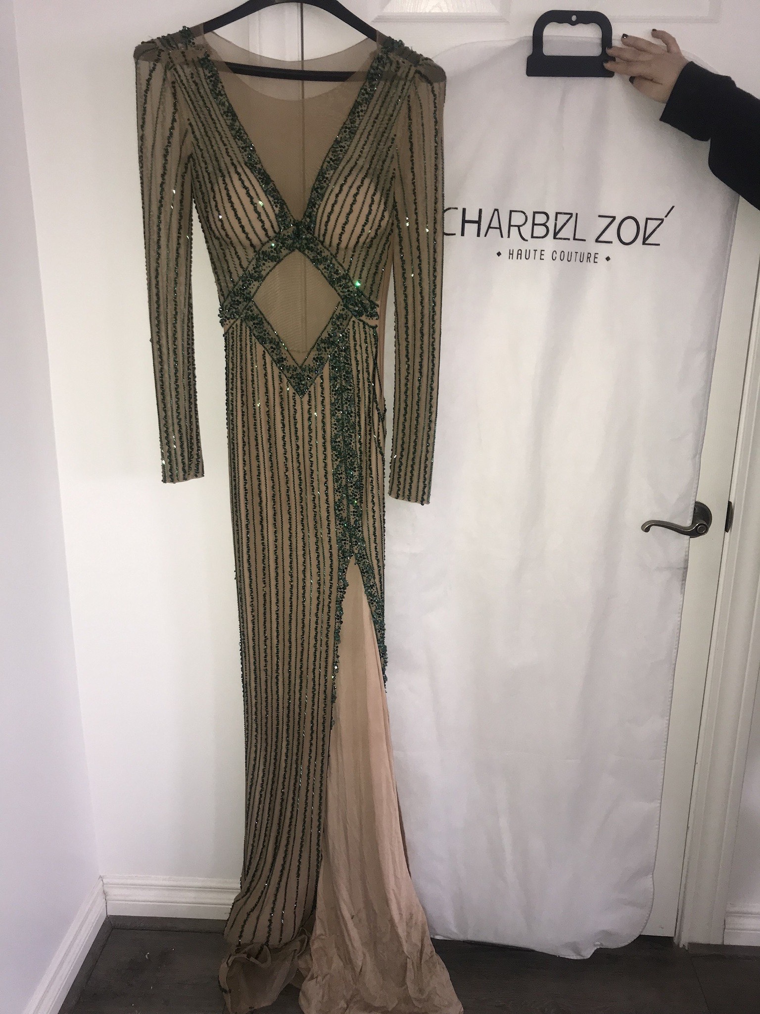 Charnel Zoe Size 4 Wedding Green Side Slit Dress on Queenly