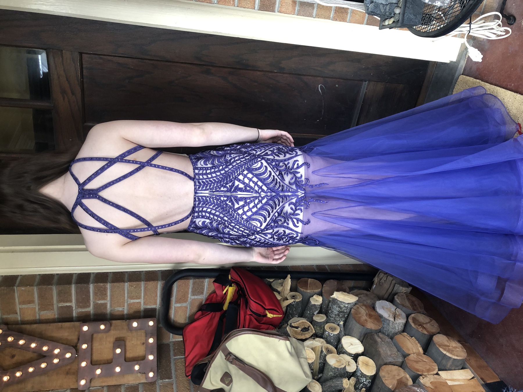 Size 4 Prom Halter Purple Mermaid Dress on Queenly