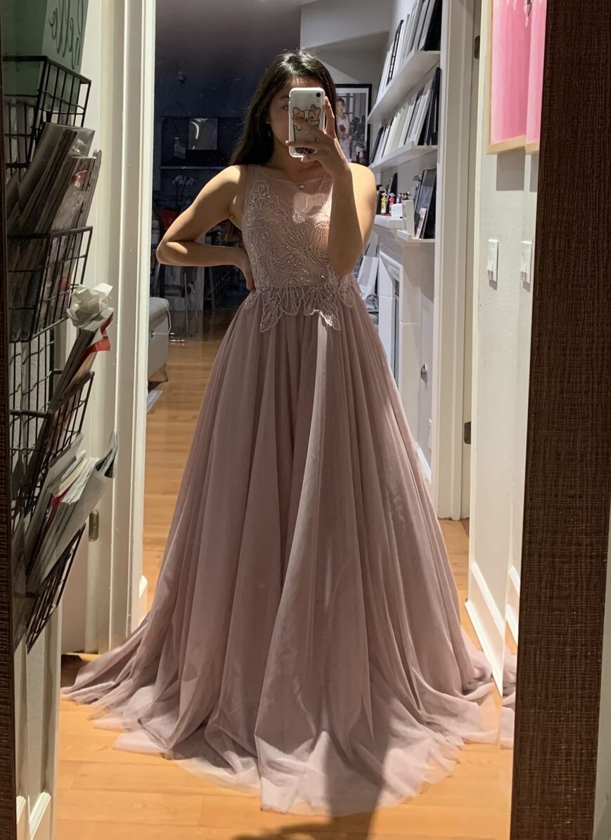 Say Yes to the Prom Size 0 Prom Lace Pink Ball Gown on Queenly