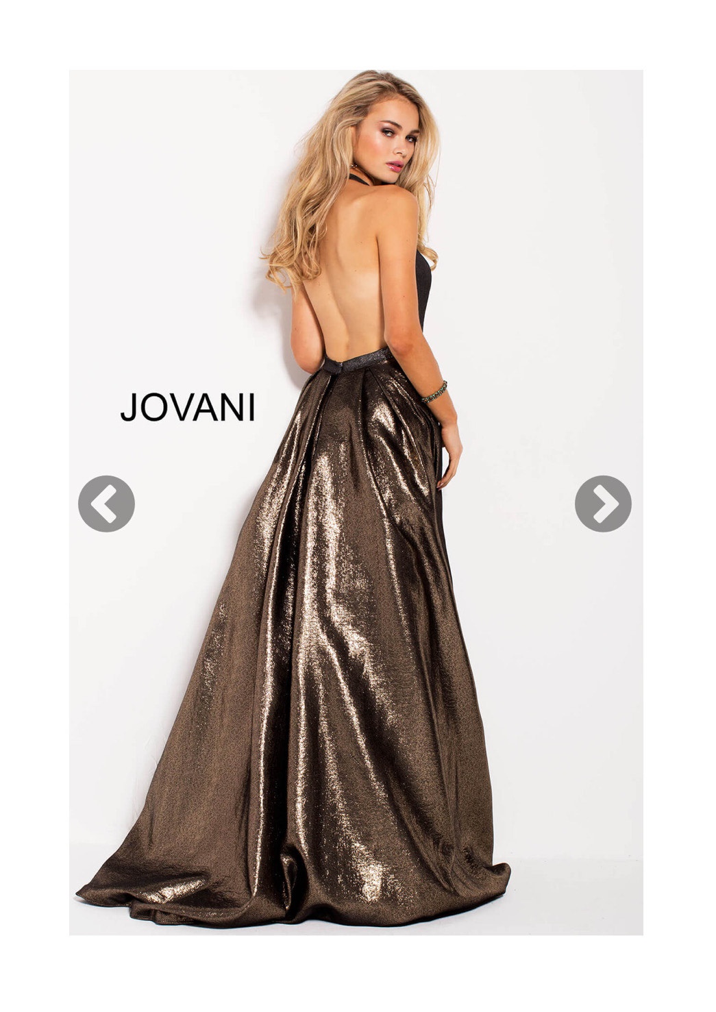 Jovani Gold Size 12 Halter Silver Plus Size A-line Dress on Queenly