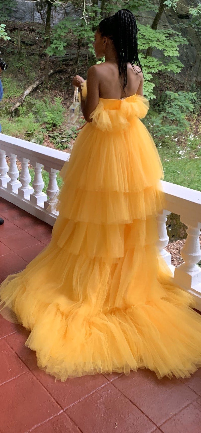 Size 8 Yellow Dress With Train on Queenly