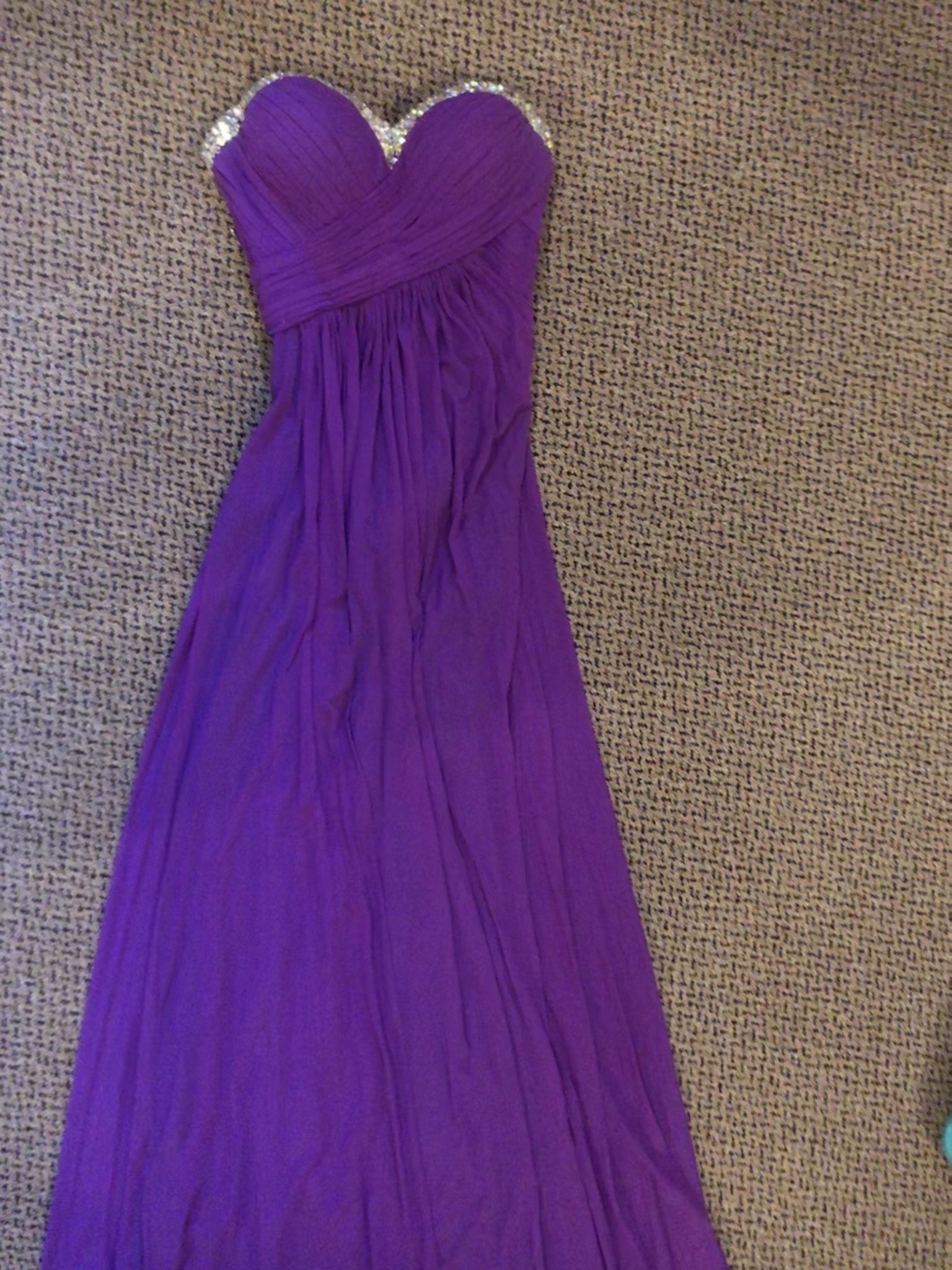 Size 4 Prom Strapless Purple Side Slit Dress on Queenly