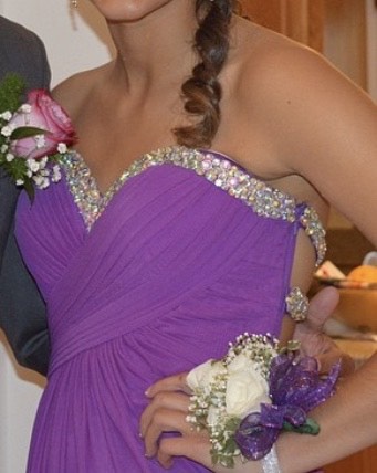 Size 4 Prom Strapless Purple Side Slit Dress on Queenly