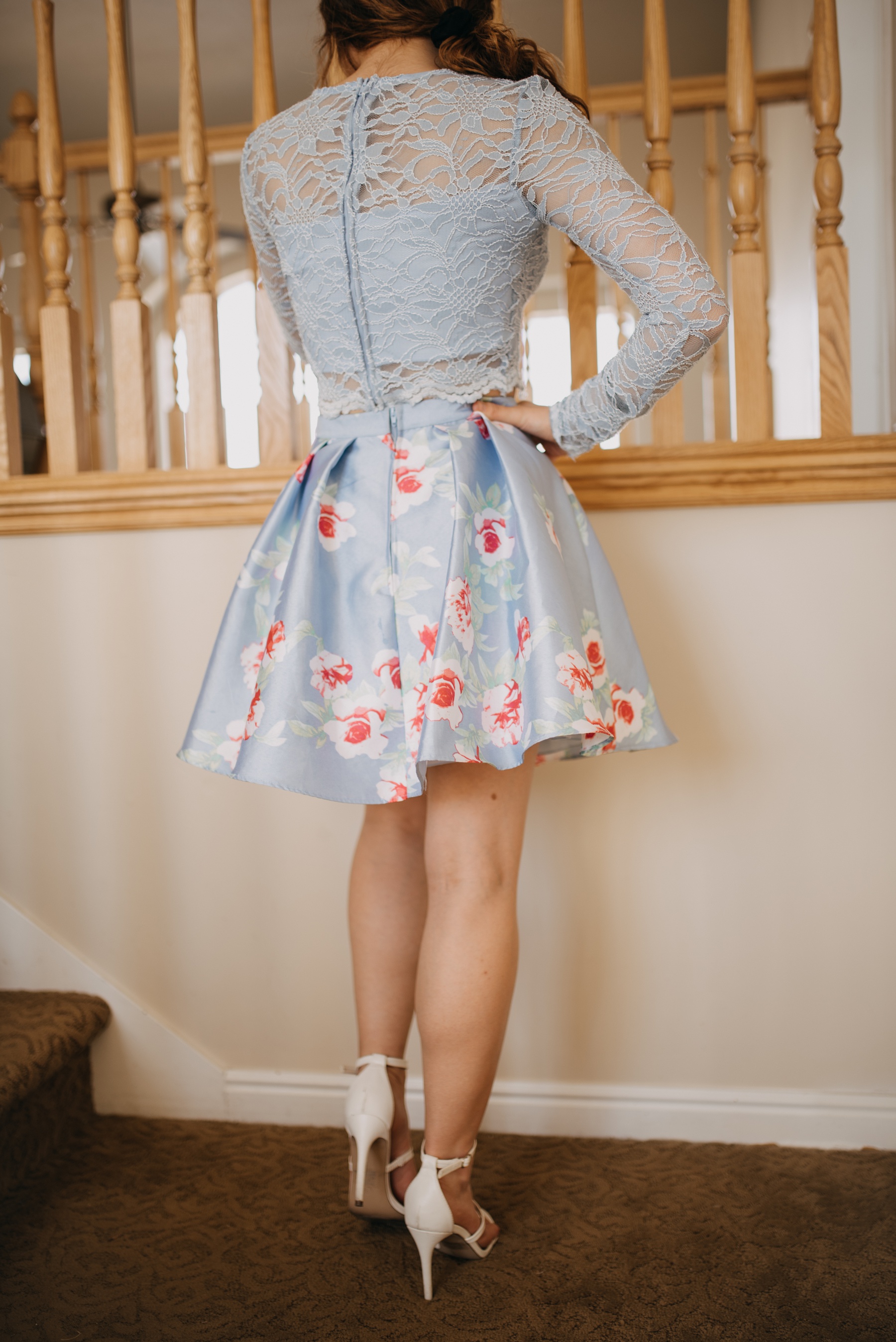 Size 2 Homecoming Long Sleeve Blue Cocktail Dress on Queenly