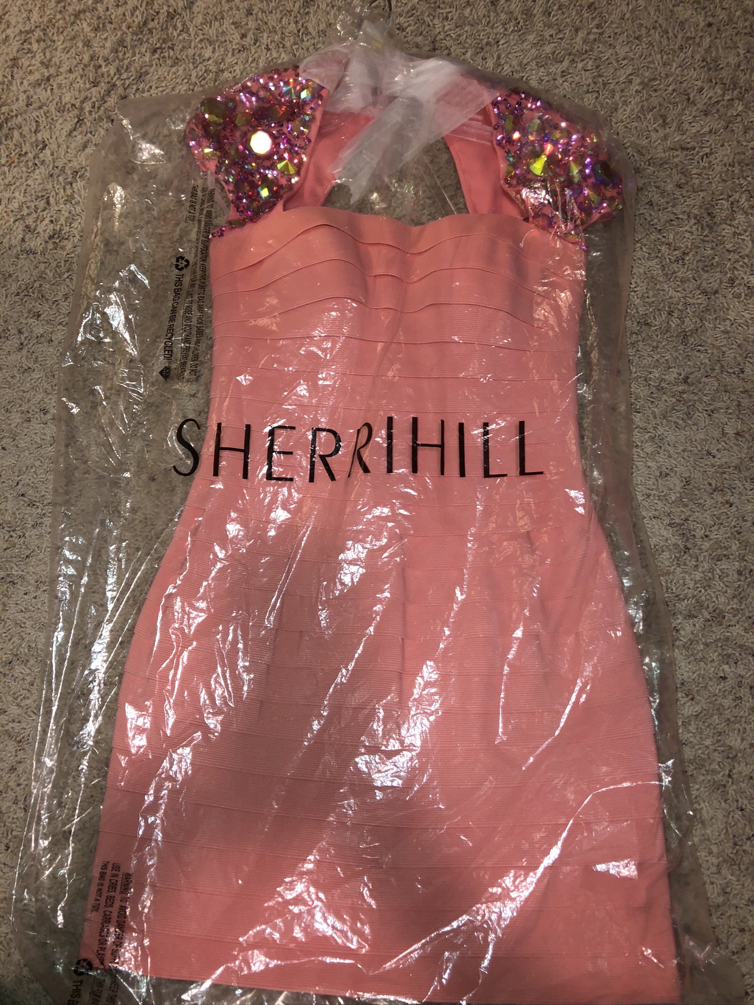 Sherri Hill Size 6 Homecoming Sequined Coral Cocktail Dress on Queenly