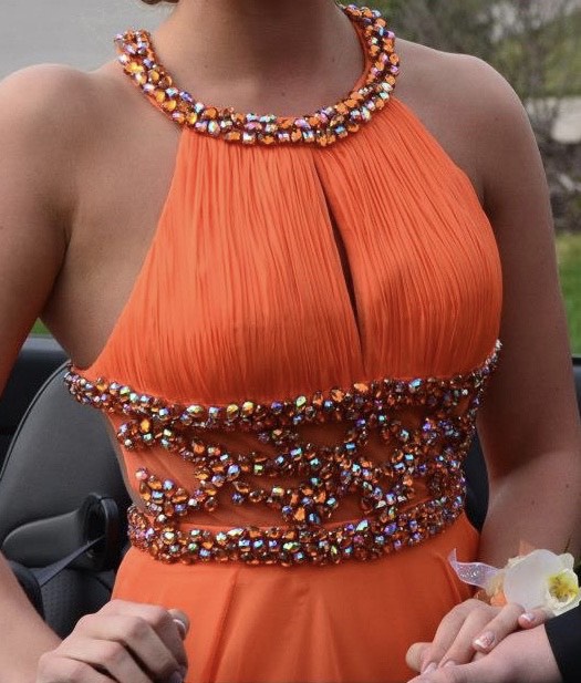 Sherri Hill Orange Size 0 Prom A-line Dress on Queenly
