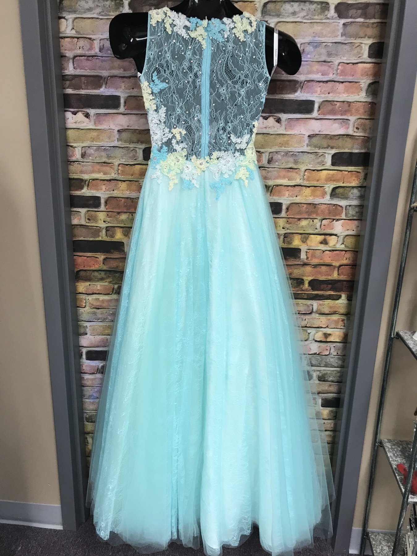 Madison James Size 0 Blue Ball Gown on Queenly